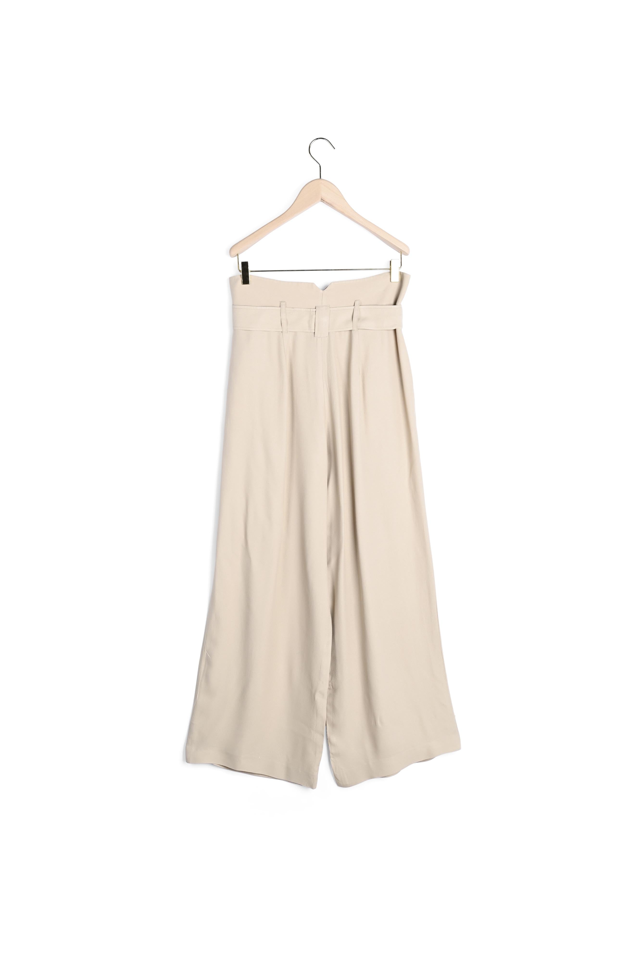 Pantalon Pia naturel en crêpe léger Faume - seconde main