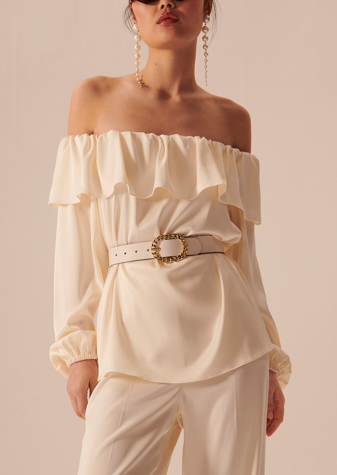 Top Tristan écru en satin Faume - seconde main