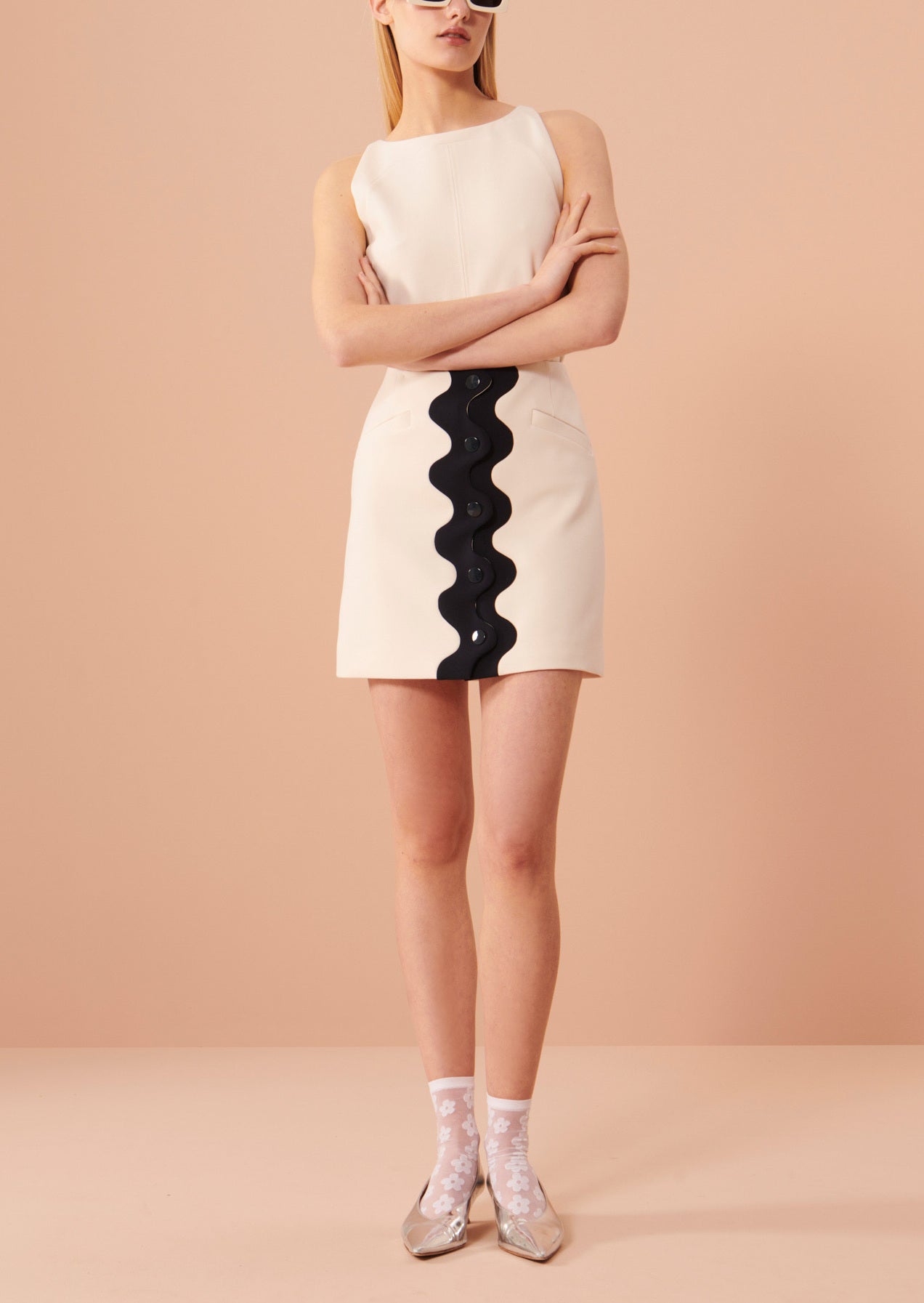 Jupe Joel écrue en toile double Faume - seconde main