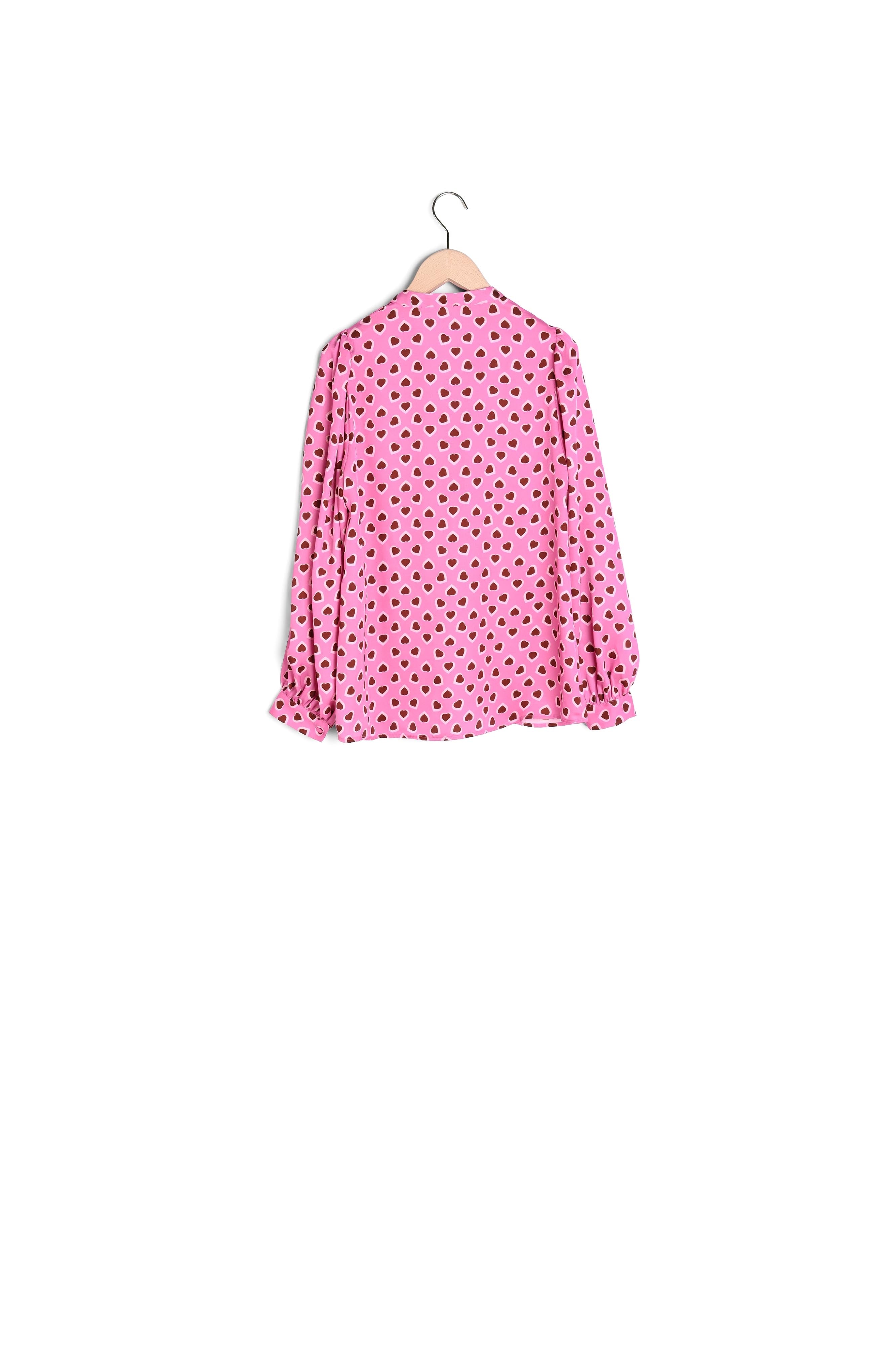 Chemise Claire rose imprimé coeurs Faume - seconde main