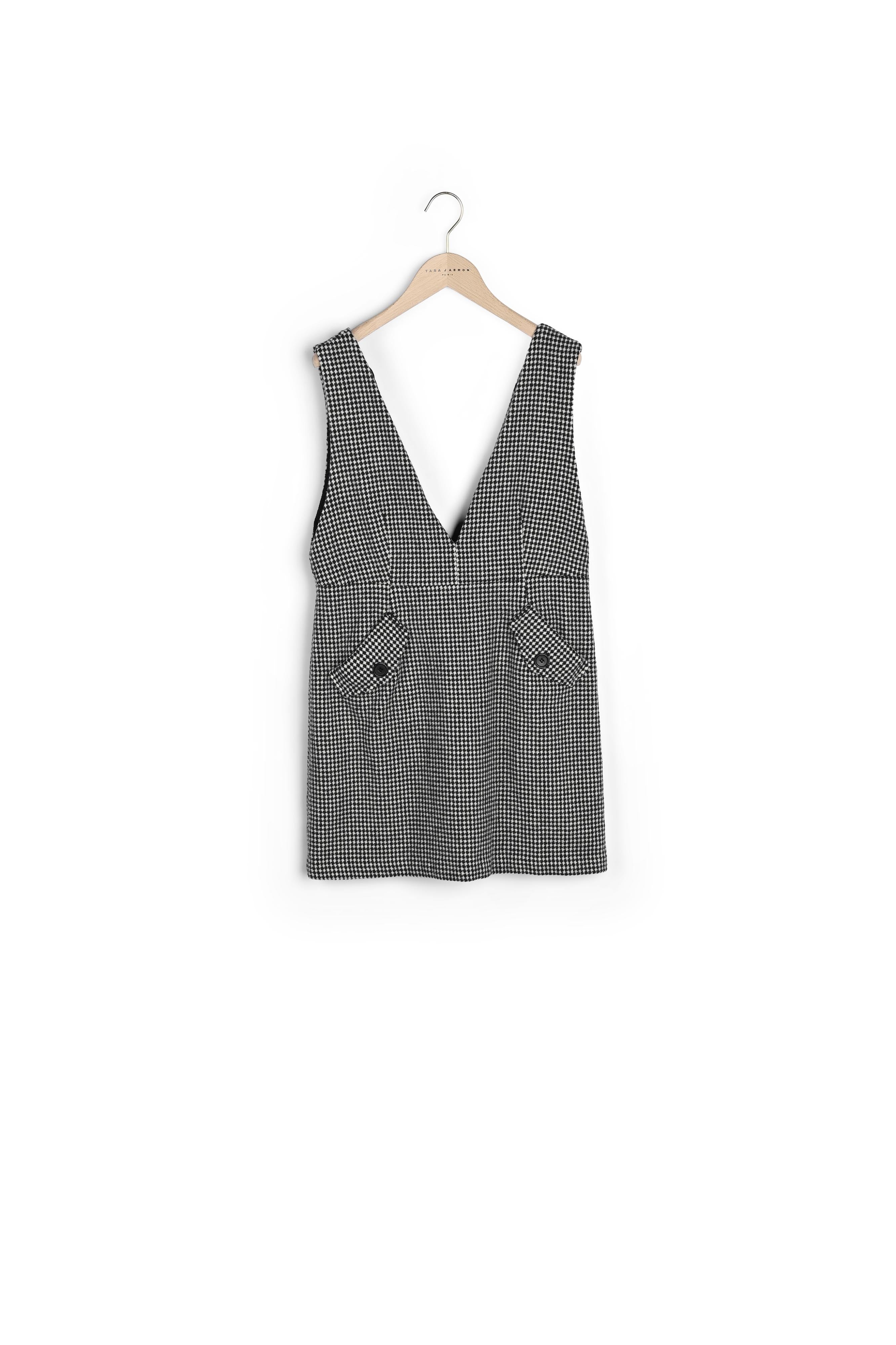 Robe petit carreau bi-couleur en laine Faume - seconde main