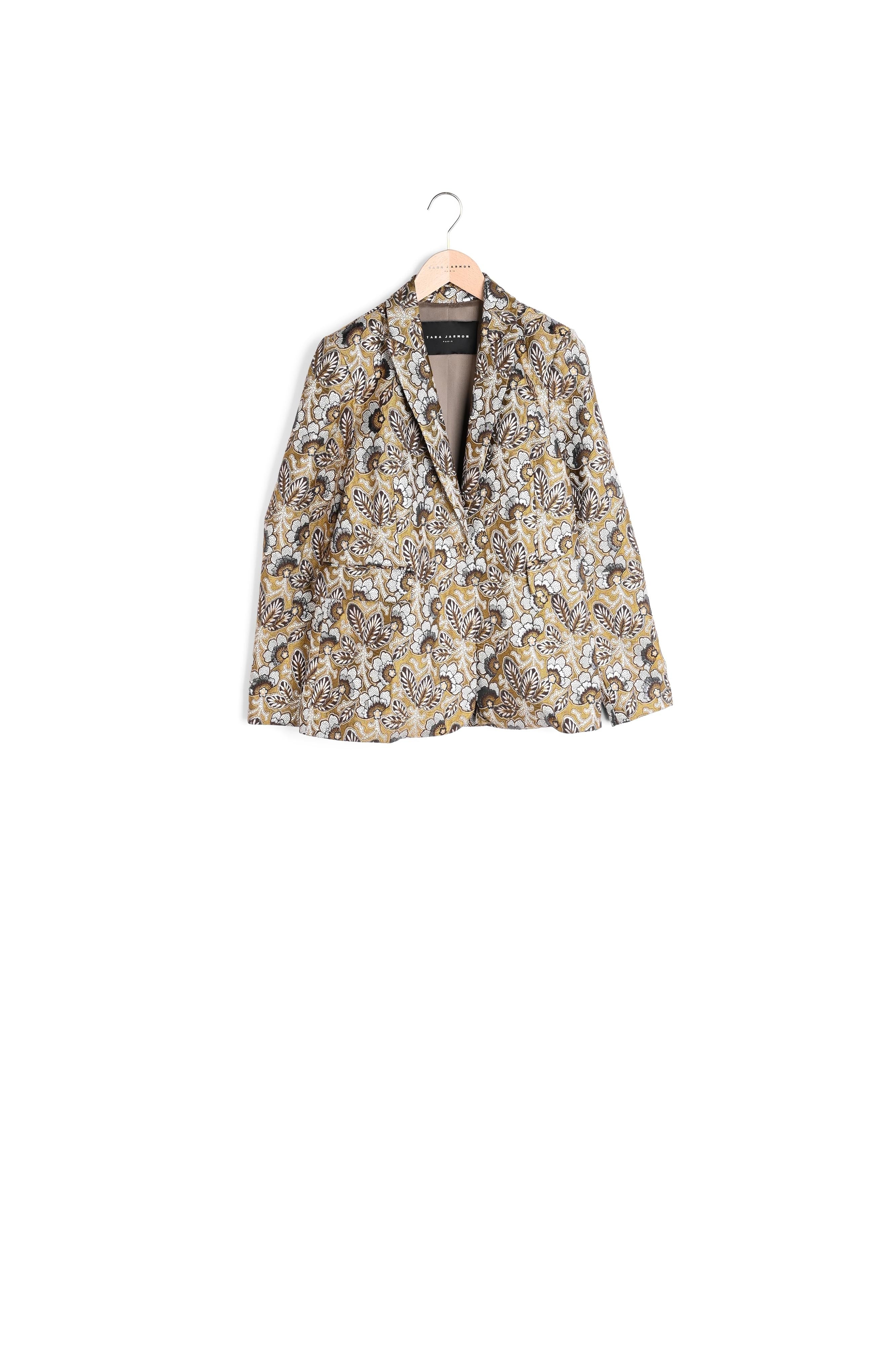 Veste Veroucha mordoré en jacquard fleuri Faume - seconde main