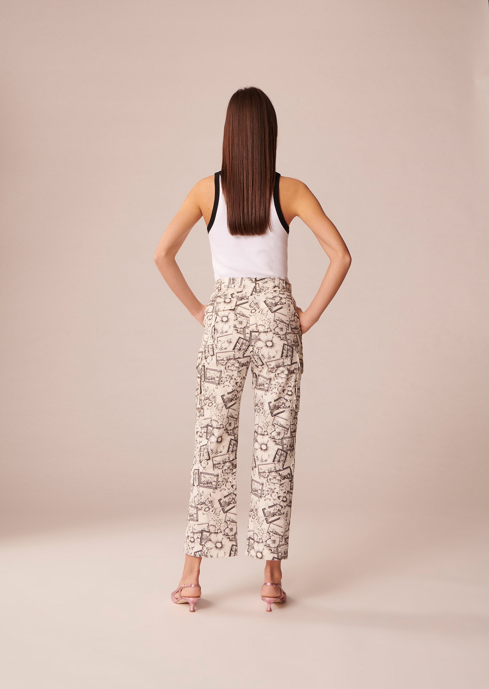 Pantalon Philippo écru imprimé en coton Faume - seconde main