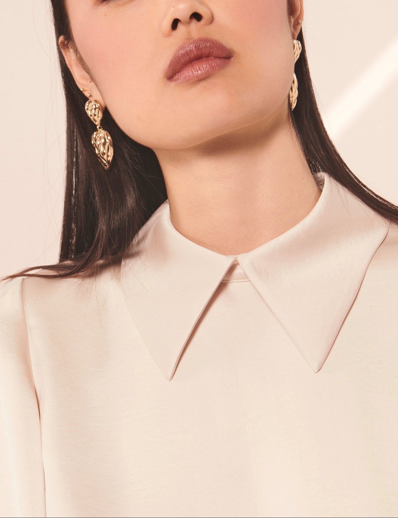 Top Tianna écru en satin fluide Faume - seconde main