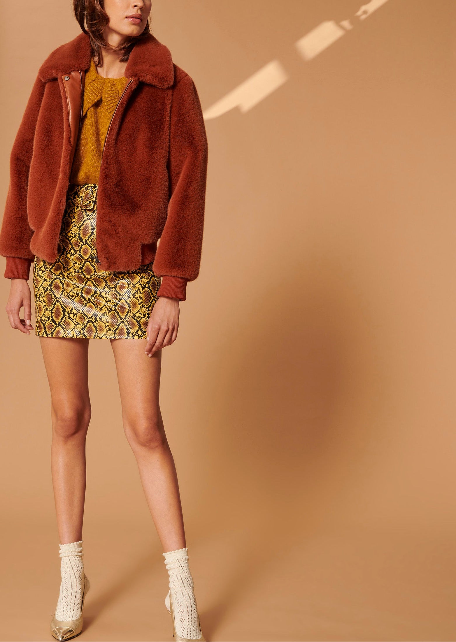 Blouson Bianca marron en fausse fourrure Faume - seconde main