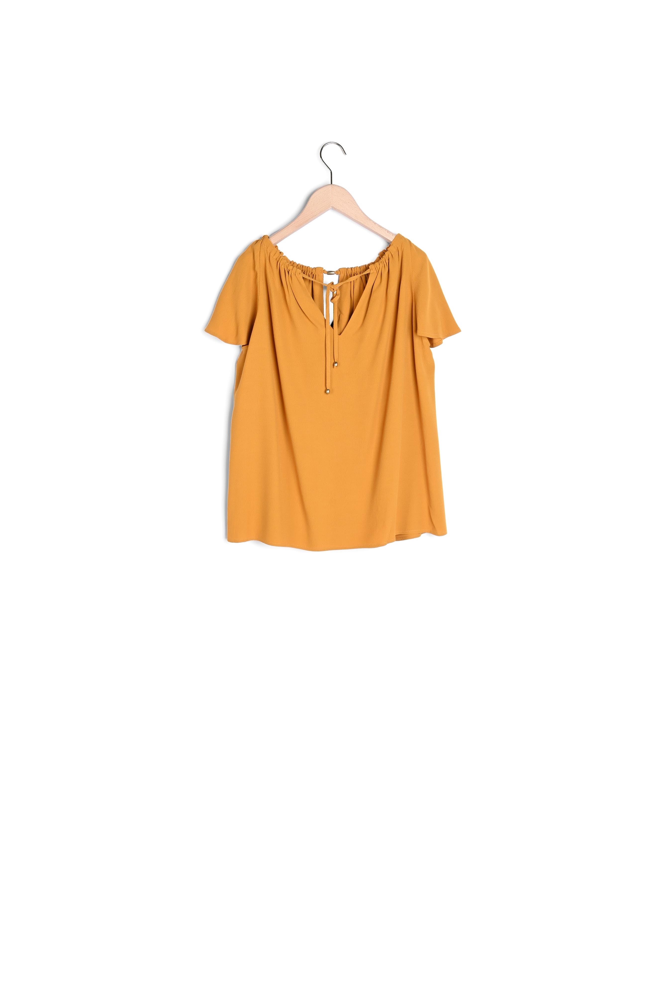 Top Tecla mordoré en crêpe Faume - seconde main