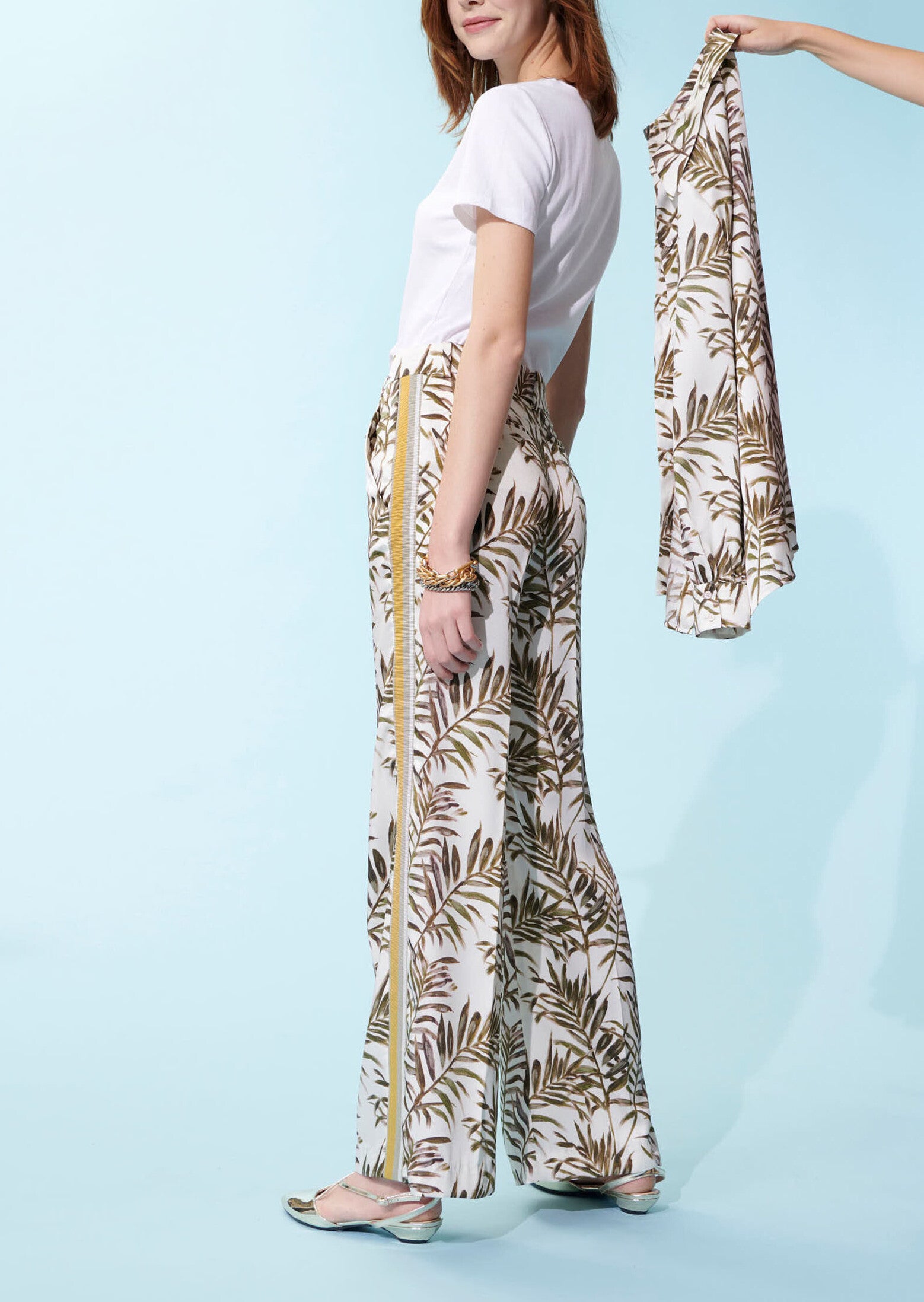 Chemise Calie écru imprimé palmes Faume - seconde main