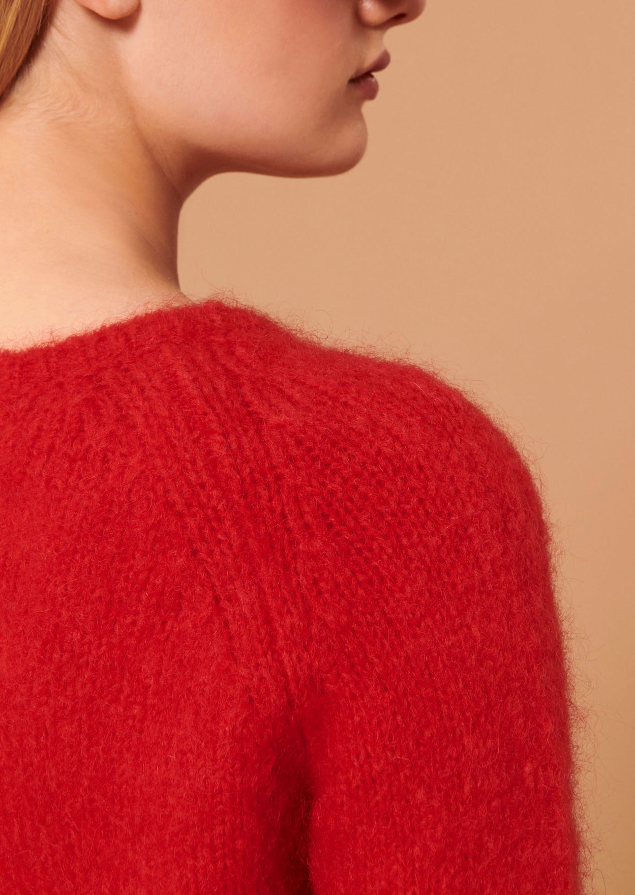 Gilet Glory rouge en mohair Faume - seconde main