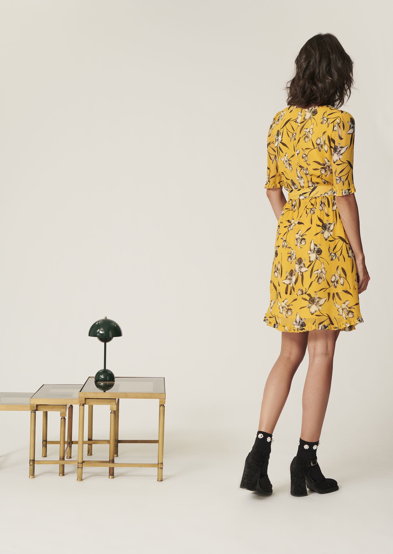 Robe Rioha jaune imprimé fleuri Faume - seconde main