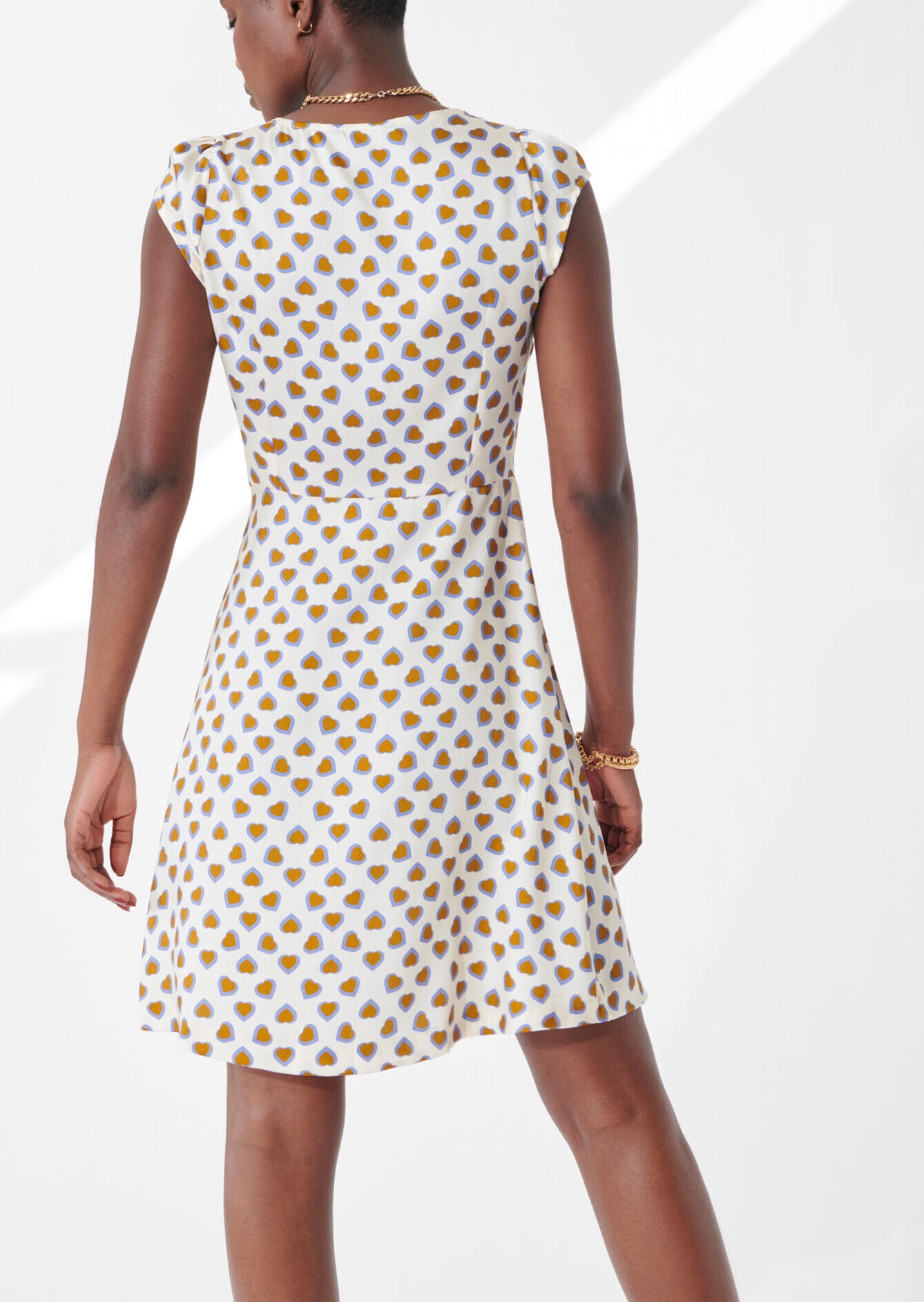 Robe Ruomi écrue imprimé coeurs Faume - seconde main