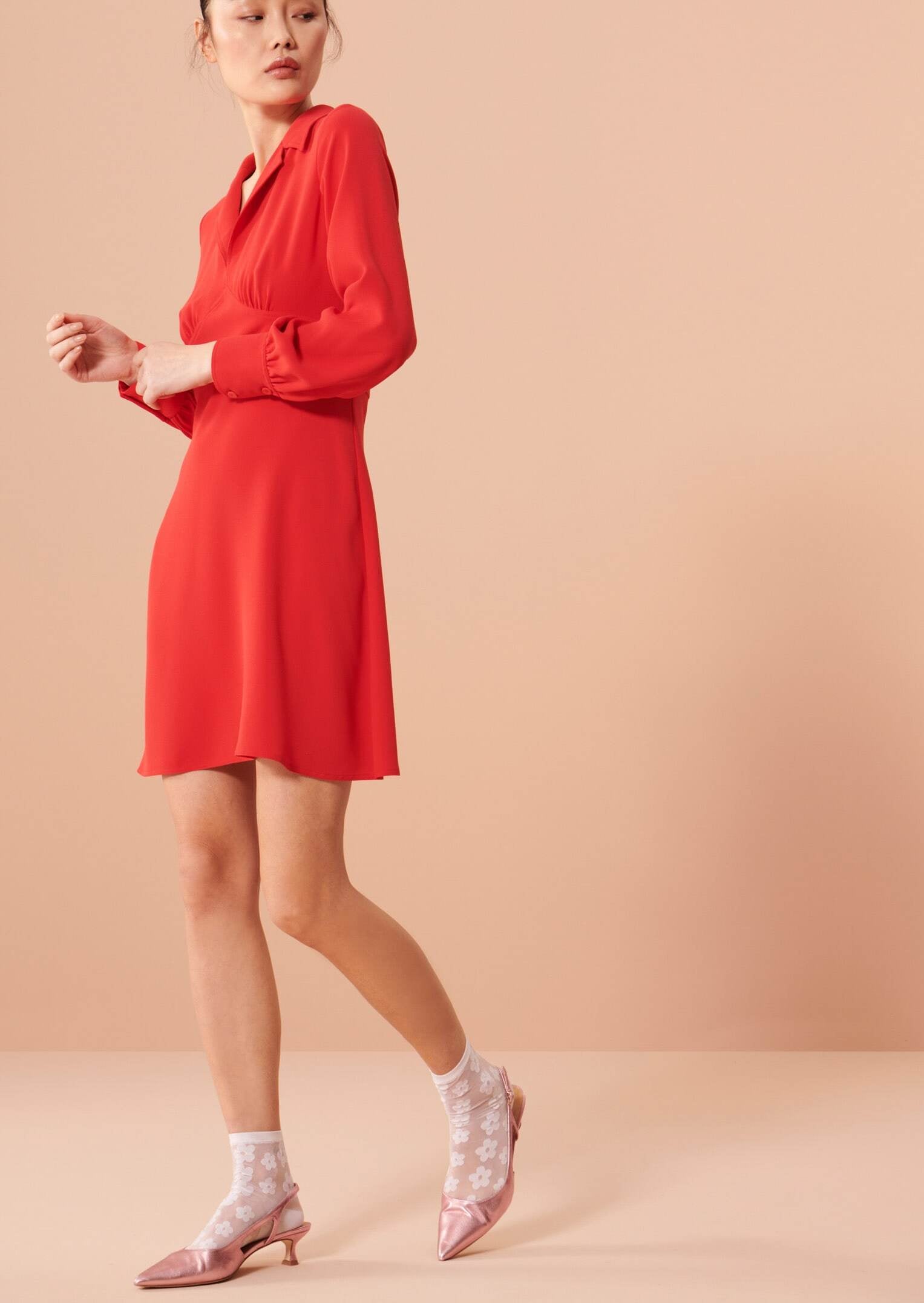 Robe Remi rouge en crêpe Faume - seconde main