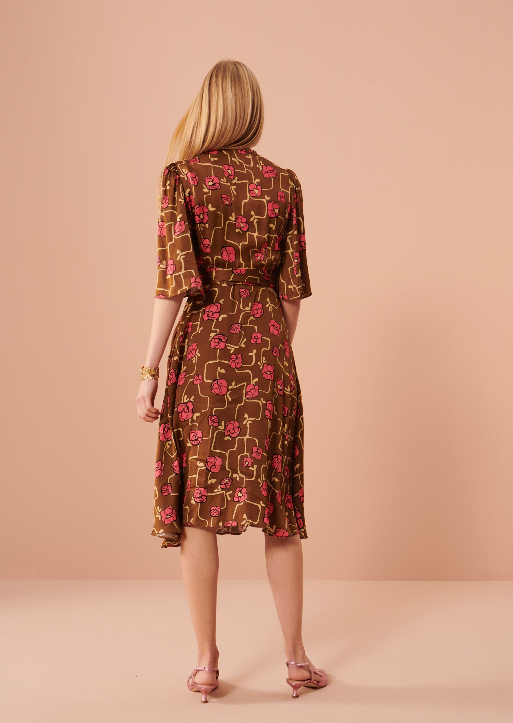 Robe Rava marron imprimé à fleurs Faume - seconde main