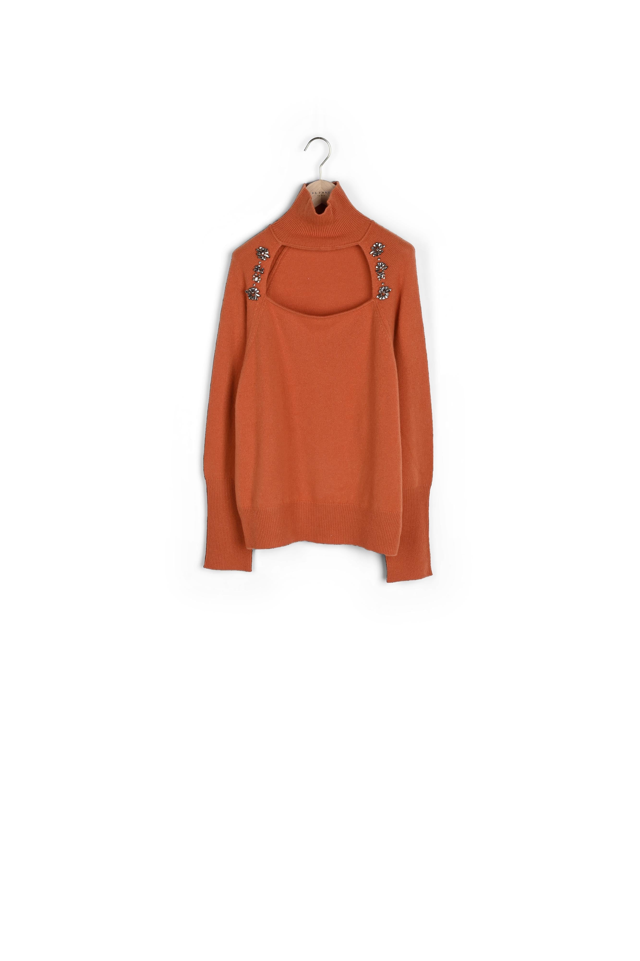 Pull Passion orange en maille identitaire Faume - seconde main