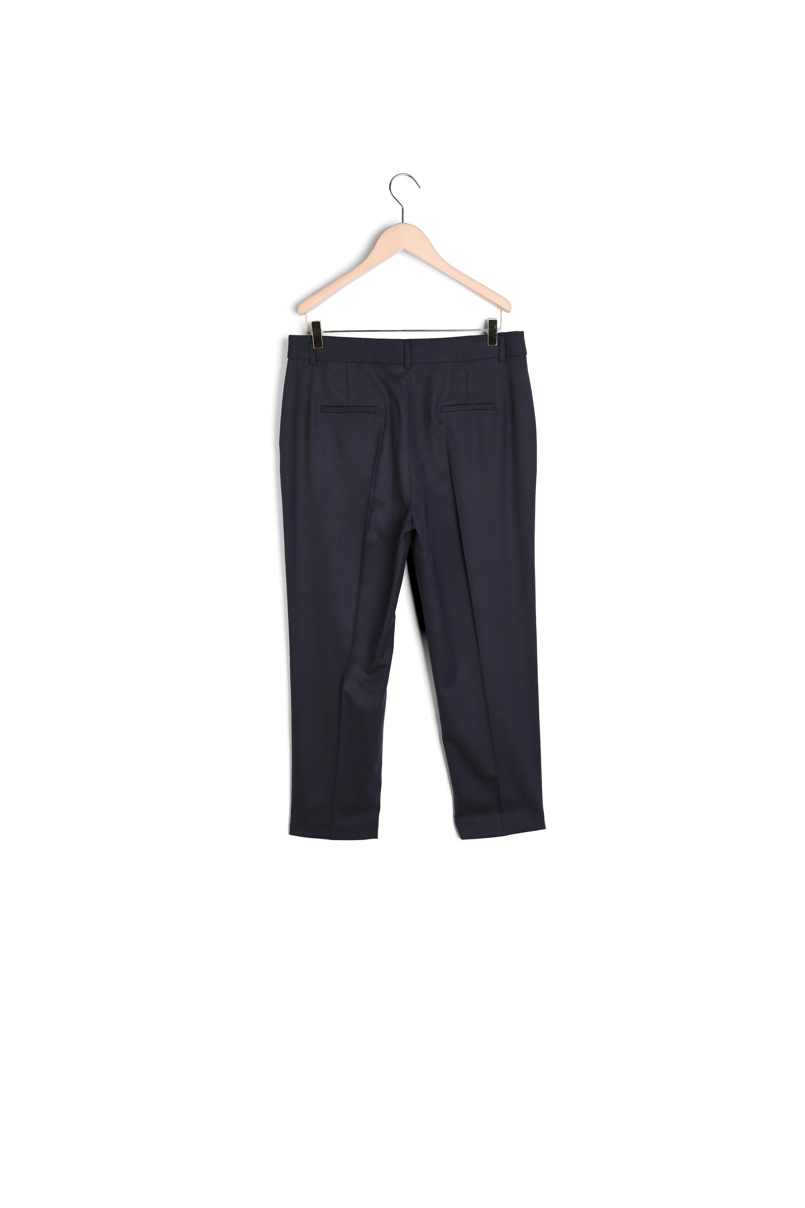 Pantalon Philippine en flanelle stretch bleu nuit Faume - seconde main