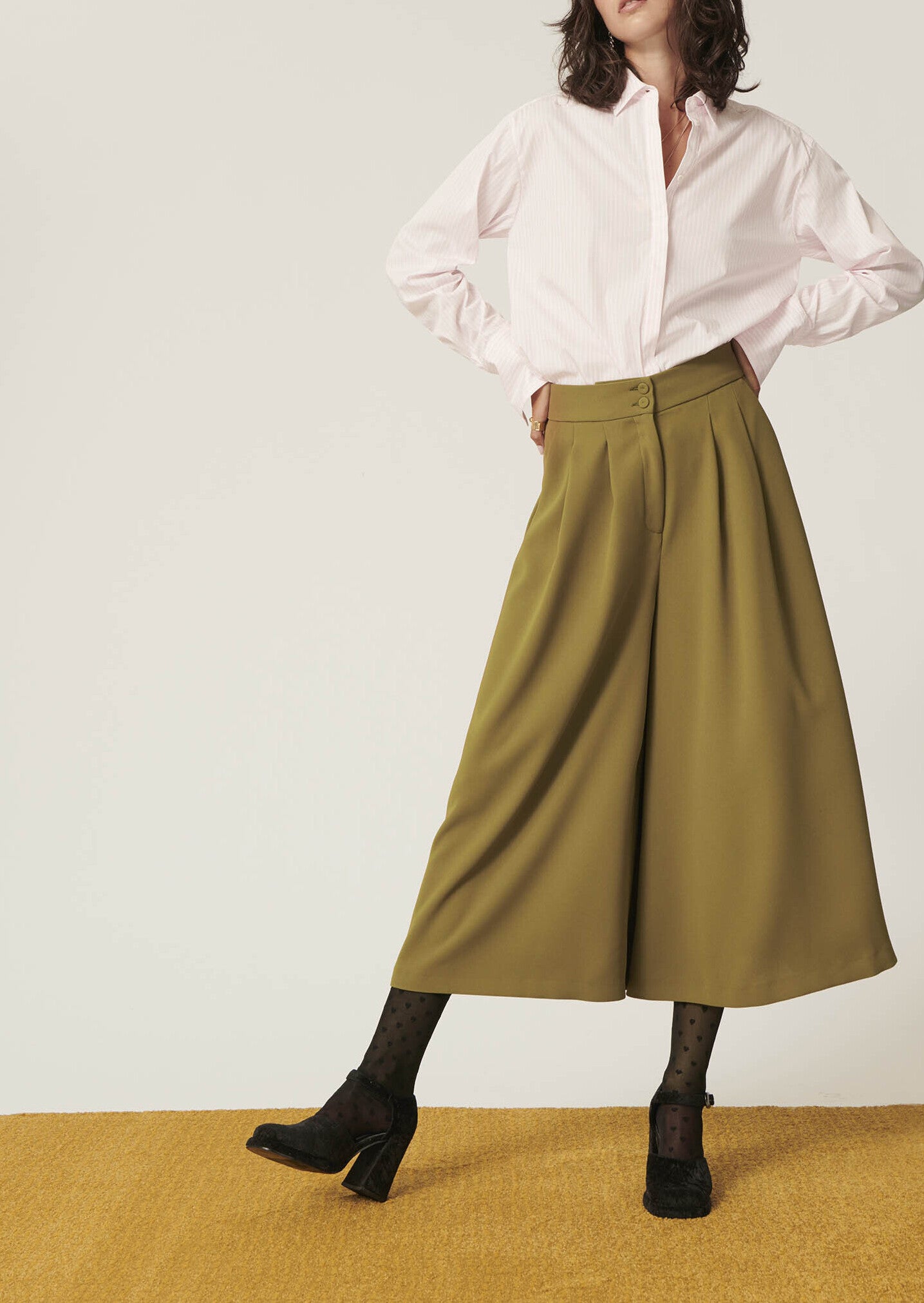 Pantalon Patsy bronze en crêpe Faume - seconde main