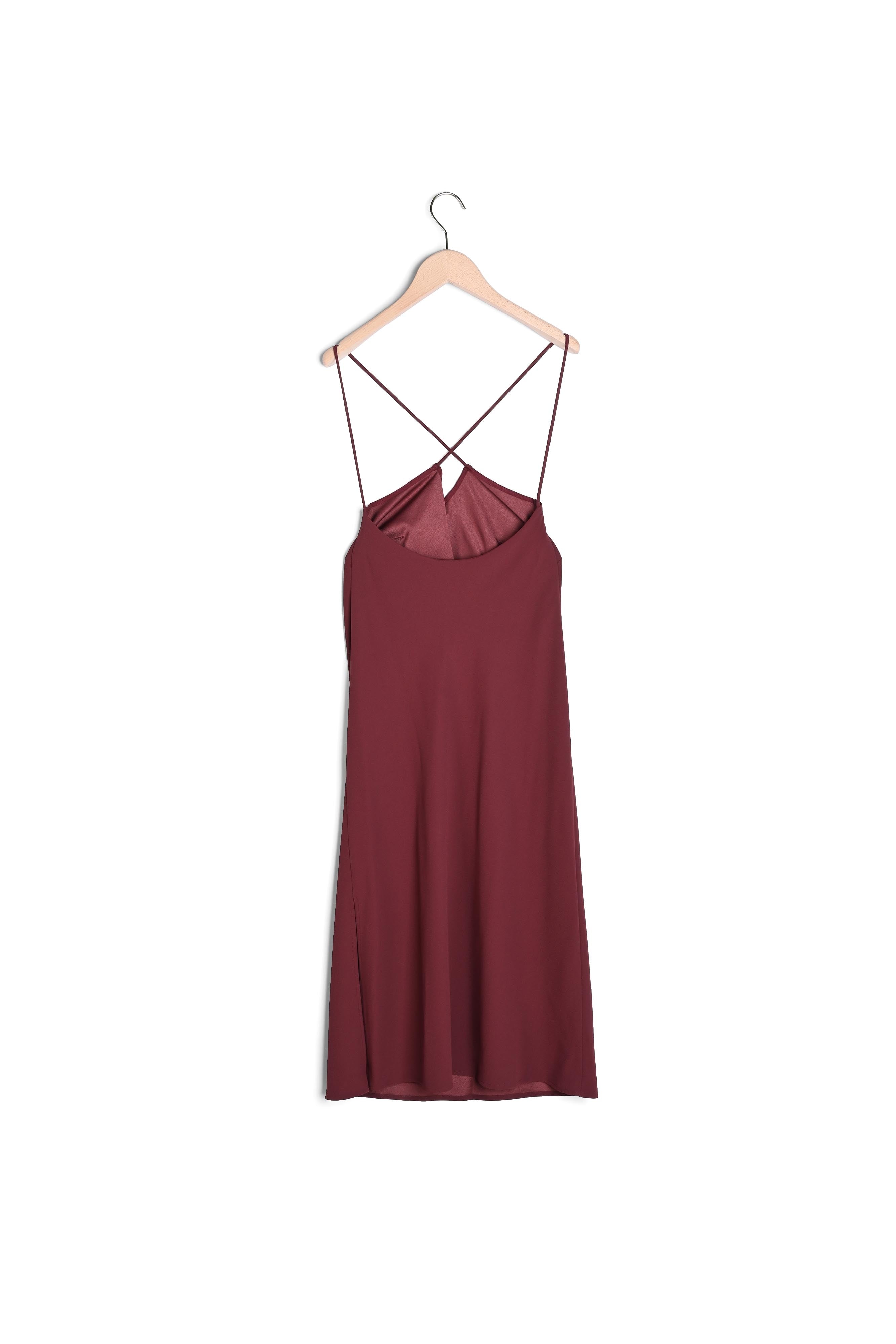 Robe Reany bordeaux en crêpe envers satin Faume - seconde main
