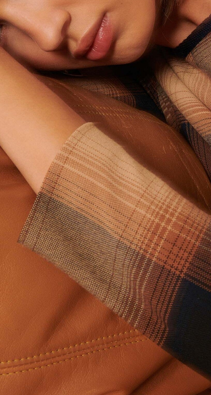 Robe Raijan camel en tartan Faume - seconde main