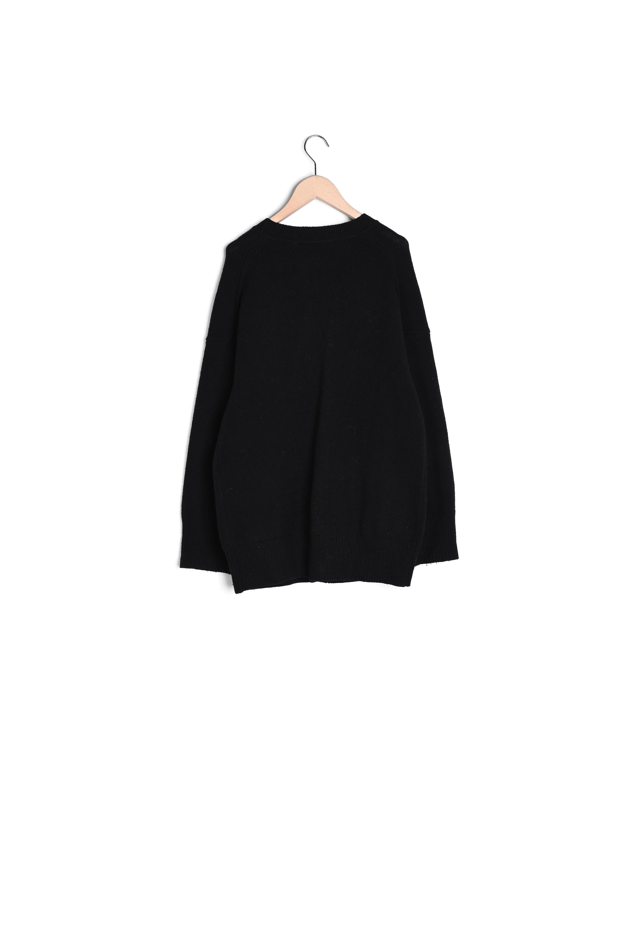 Gilet Ginger noir en maille identitaire Faume - seconde main