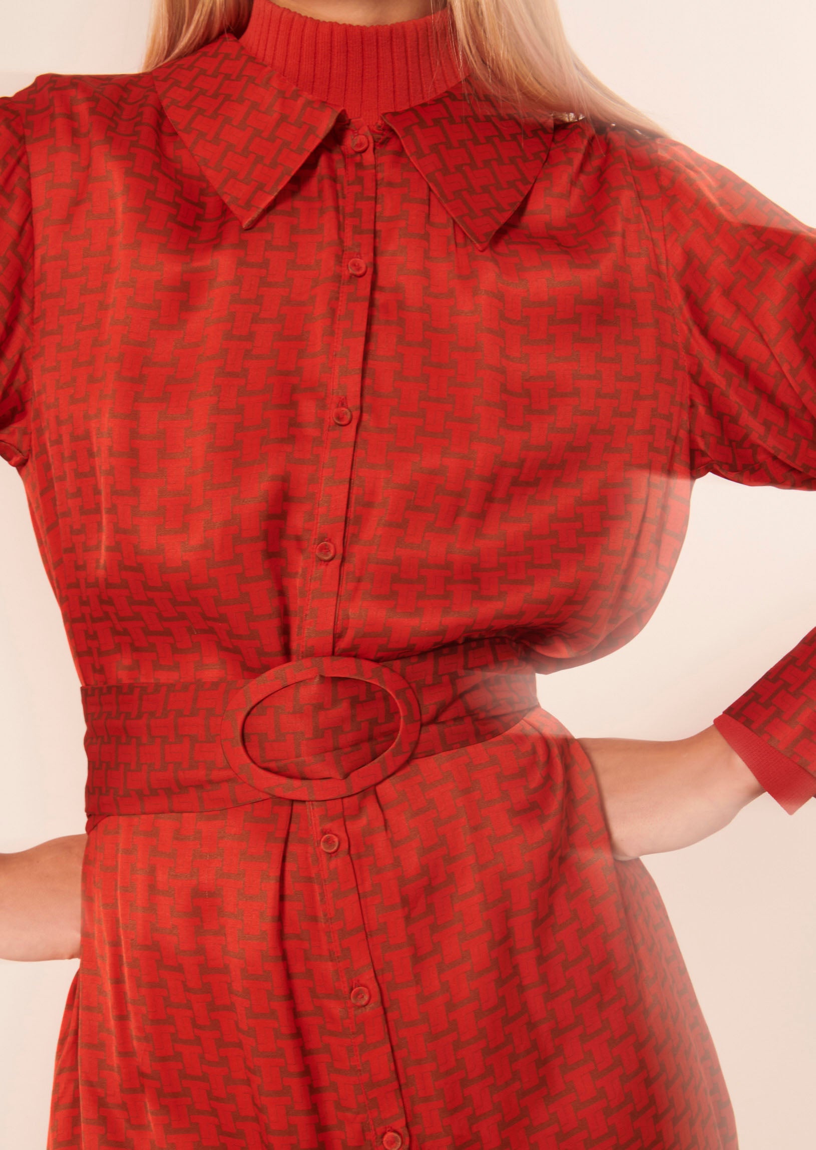 Robe Rachele rouge imprimé monogramme Faume - seconde main