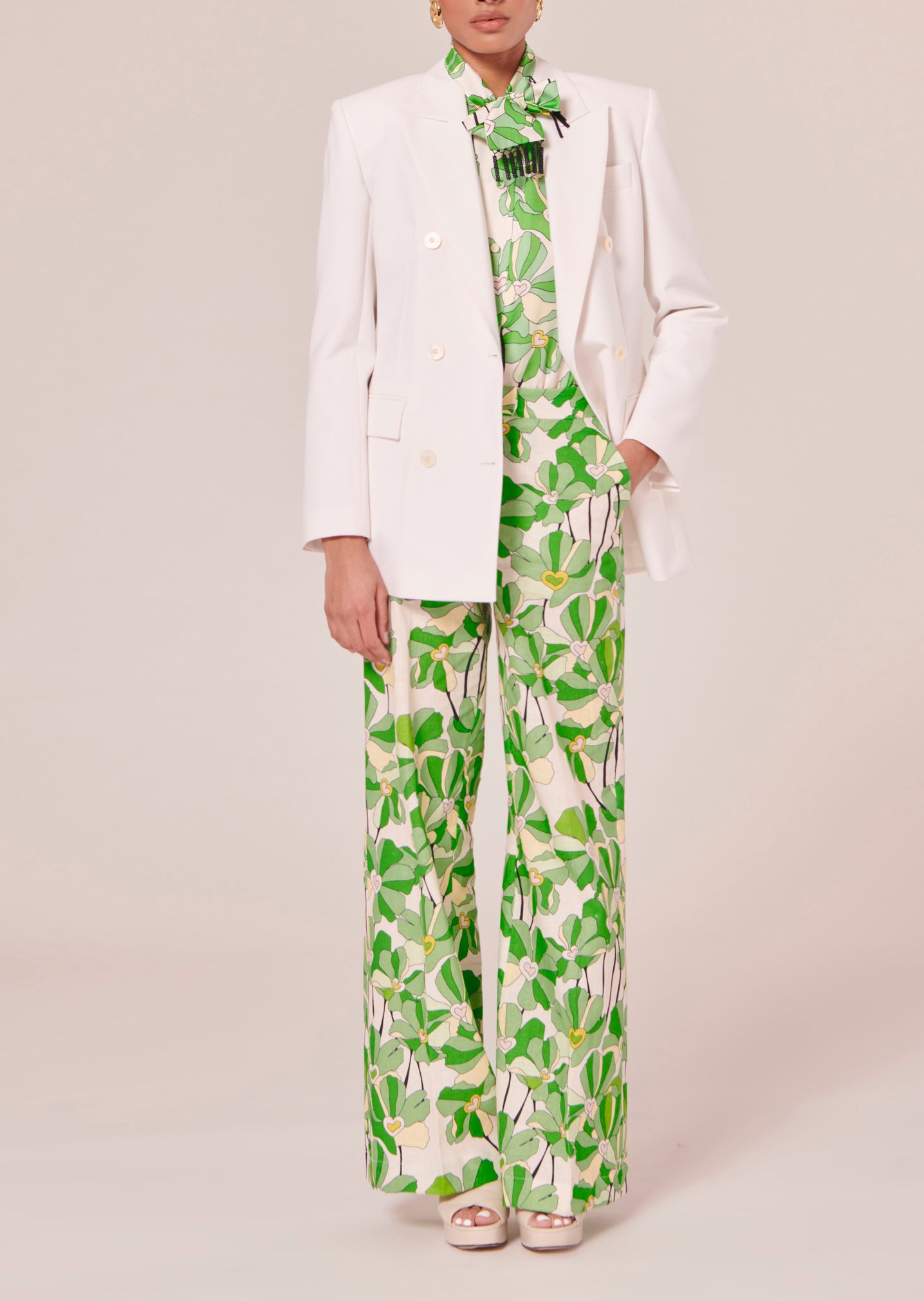 Veste Viola écrue en laine froide Faume - seconde main