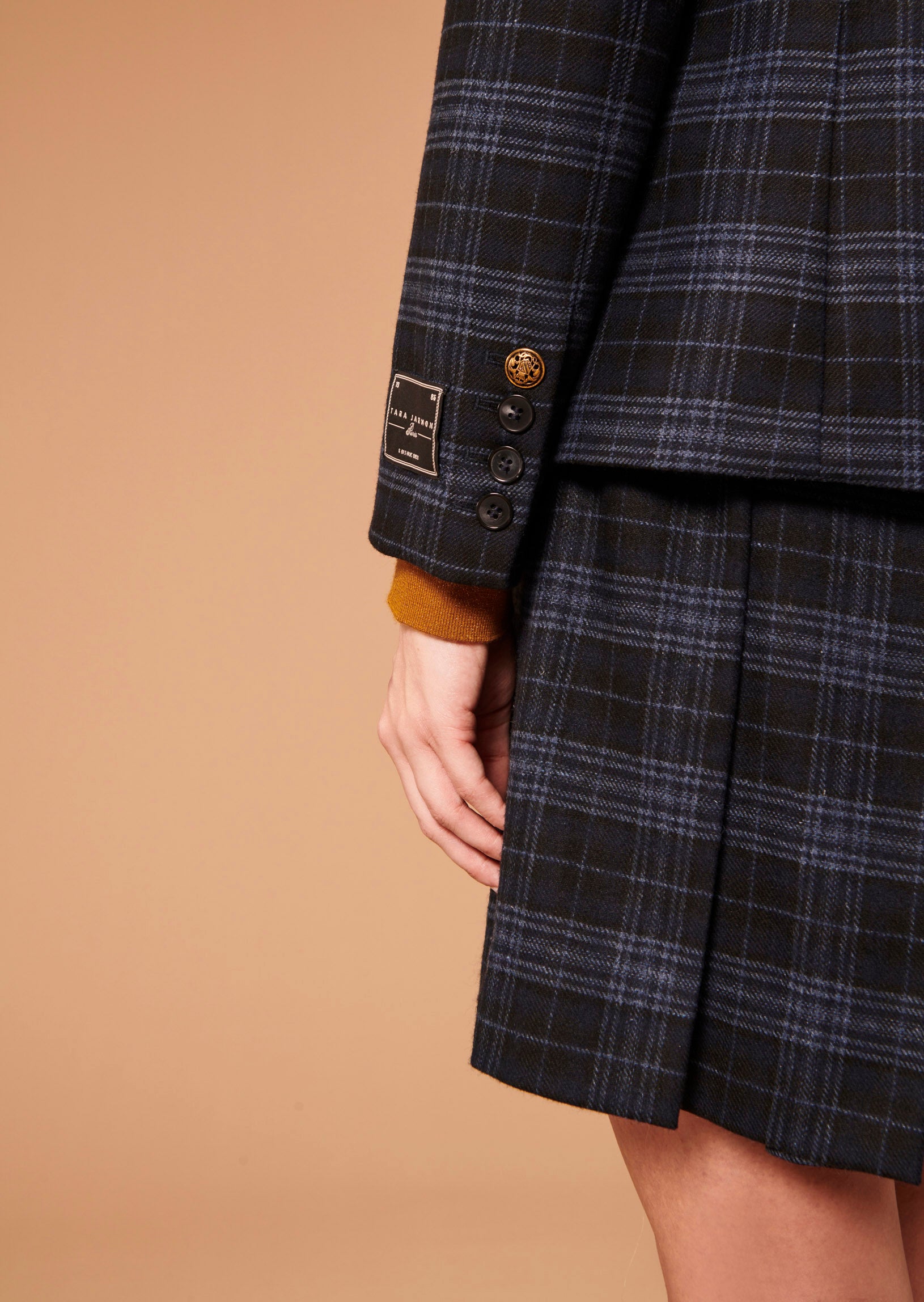 Veste Valy bleu nuit en tartan Faume - seconde main