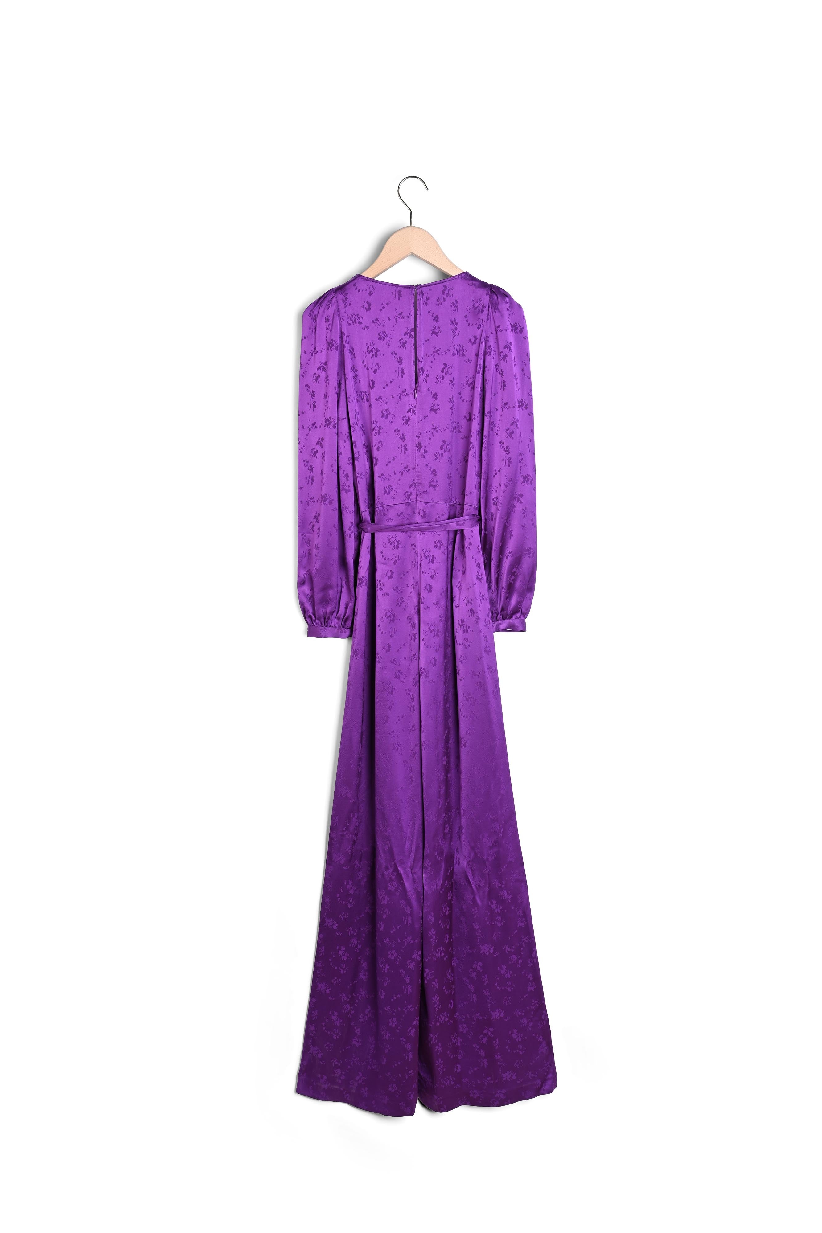 Combinaison Peffie violette en jacquard viscose petites fleurs Faume - seconde main