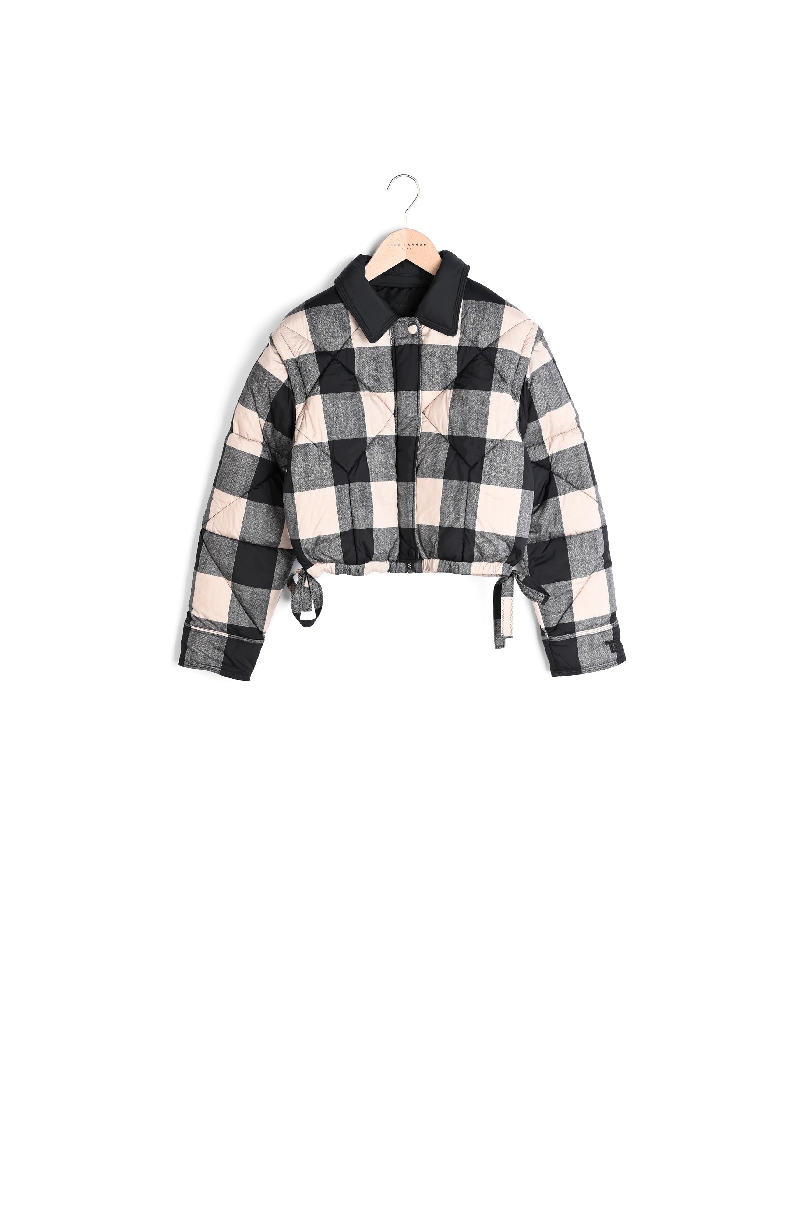 Doudoune courte Dolly noire en vichy Faume - seconde main