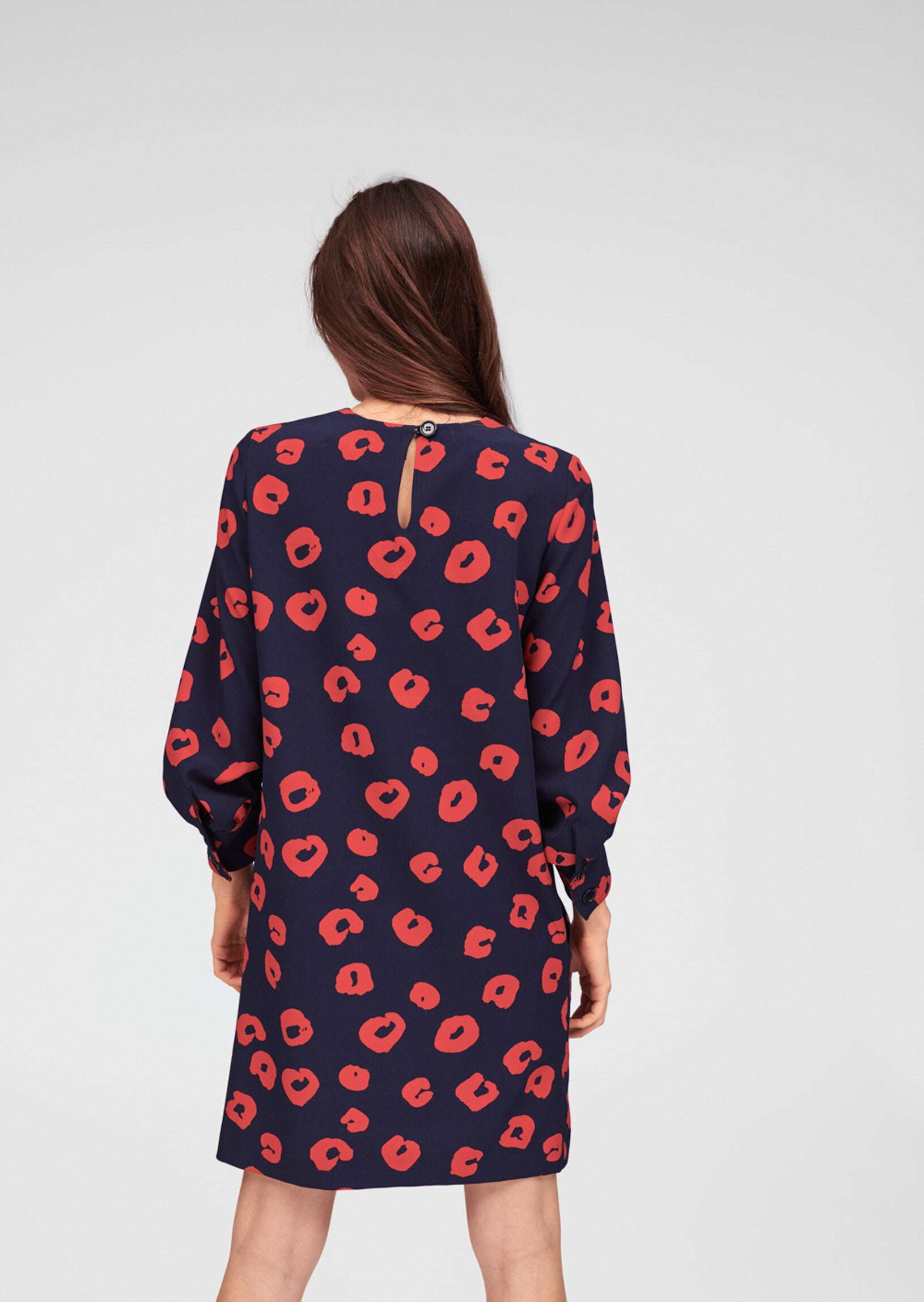 Robe bleu nuit motif rouge Faume - seconde main