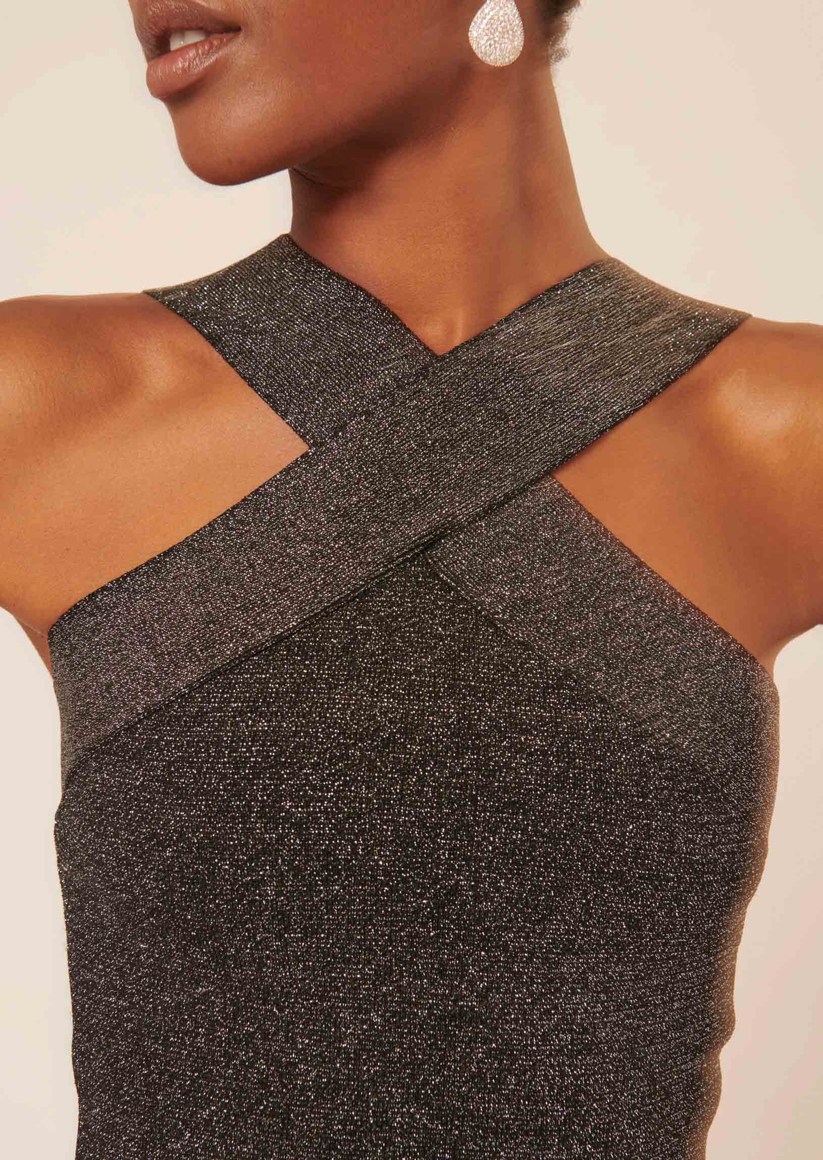 Top Prana noir en maille compacte lurex Faume - seconde main