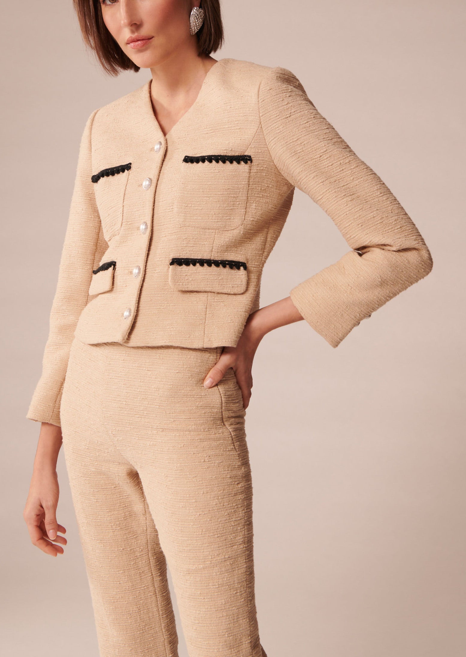 Veste Versailles beige en tweed Faume - seconde main