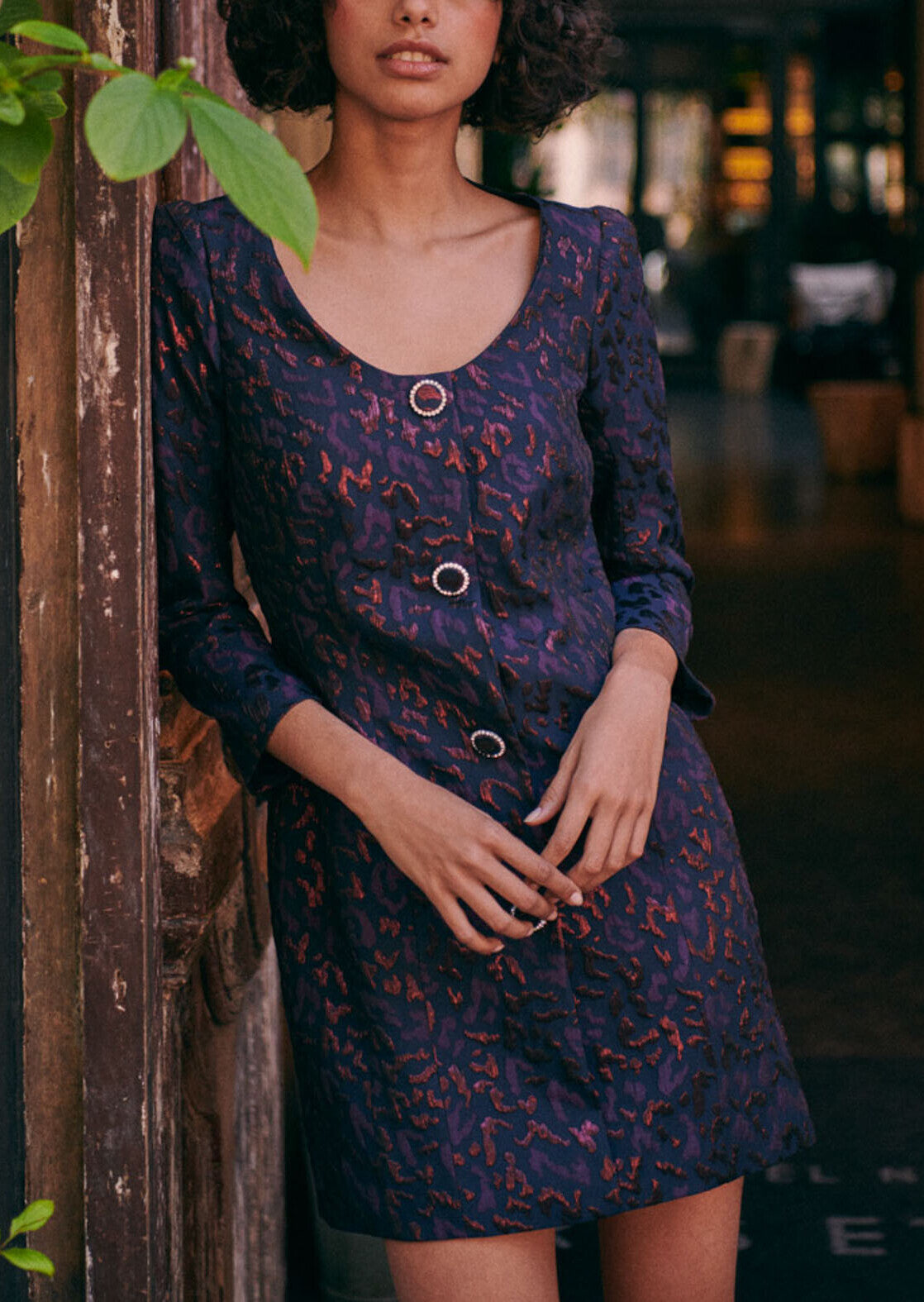 Robe Renda en jacquard léopard lurex Faume - seconde main