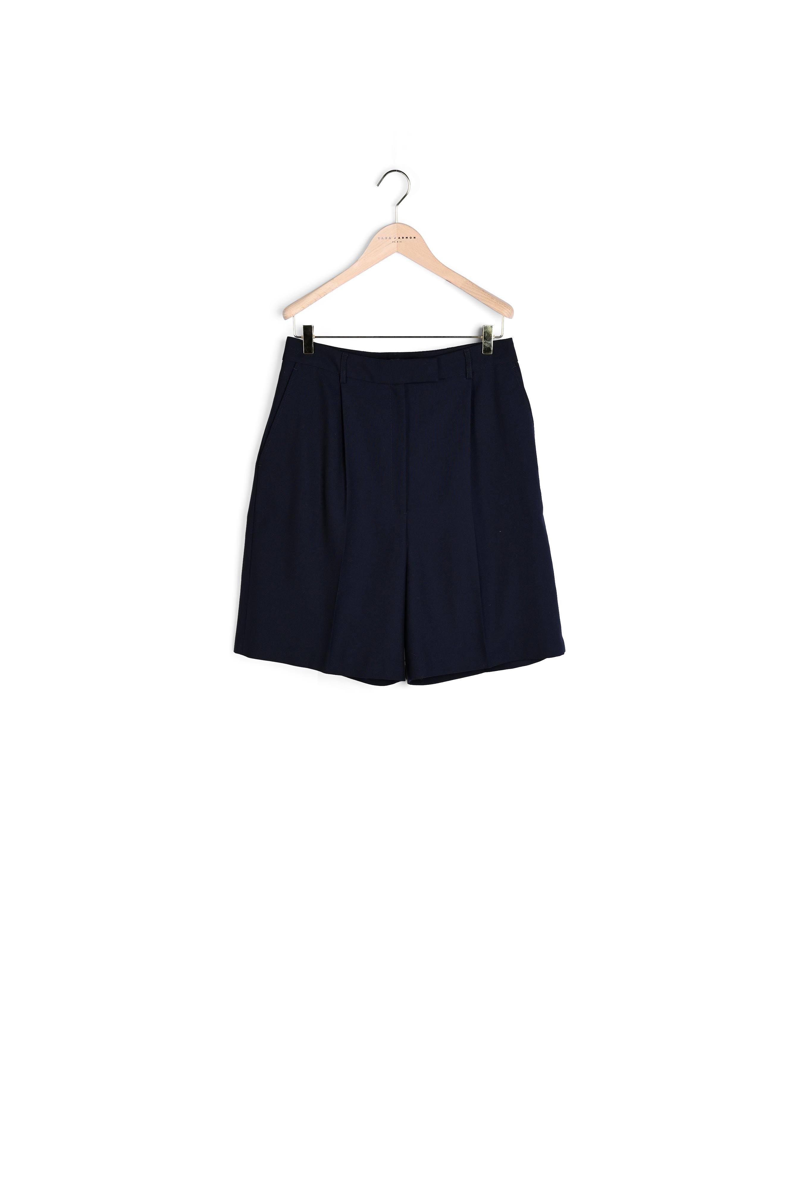 Short Salome bleu nuit en toile tailleur Faume - seconde main
