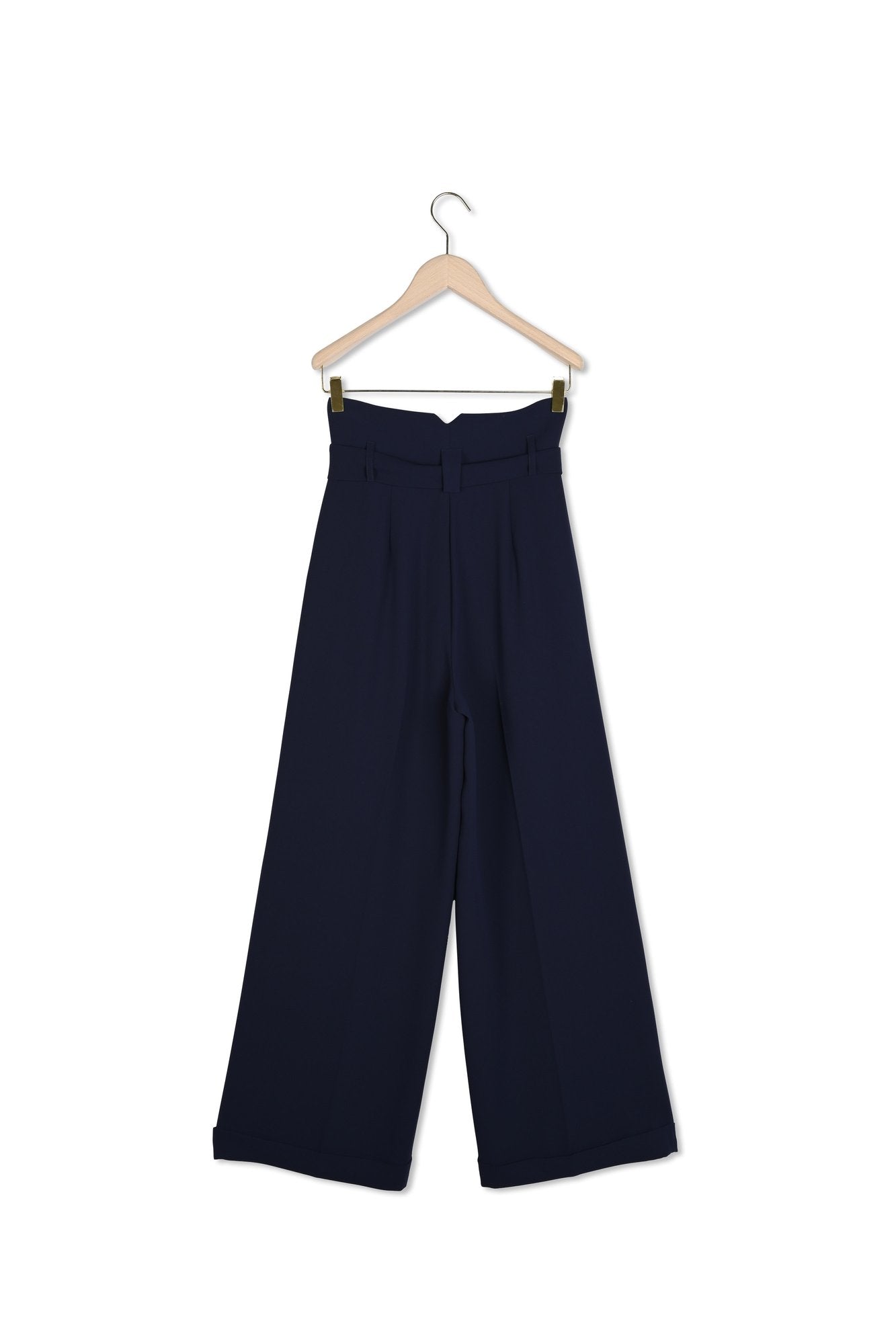 Pantalon Pyla bleu nuit en crêpe Faume - seconde main