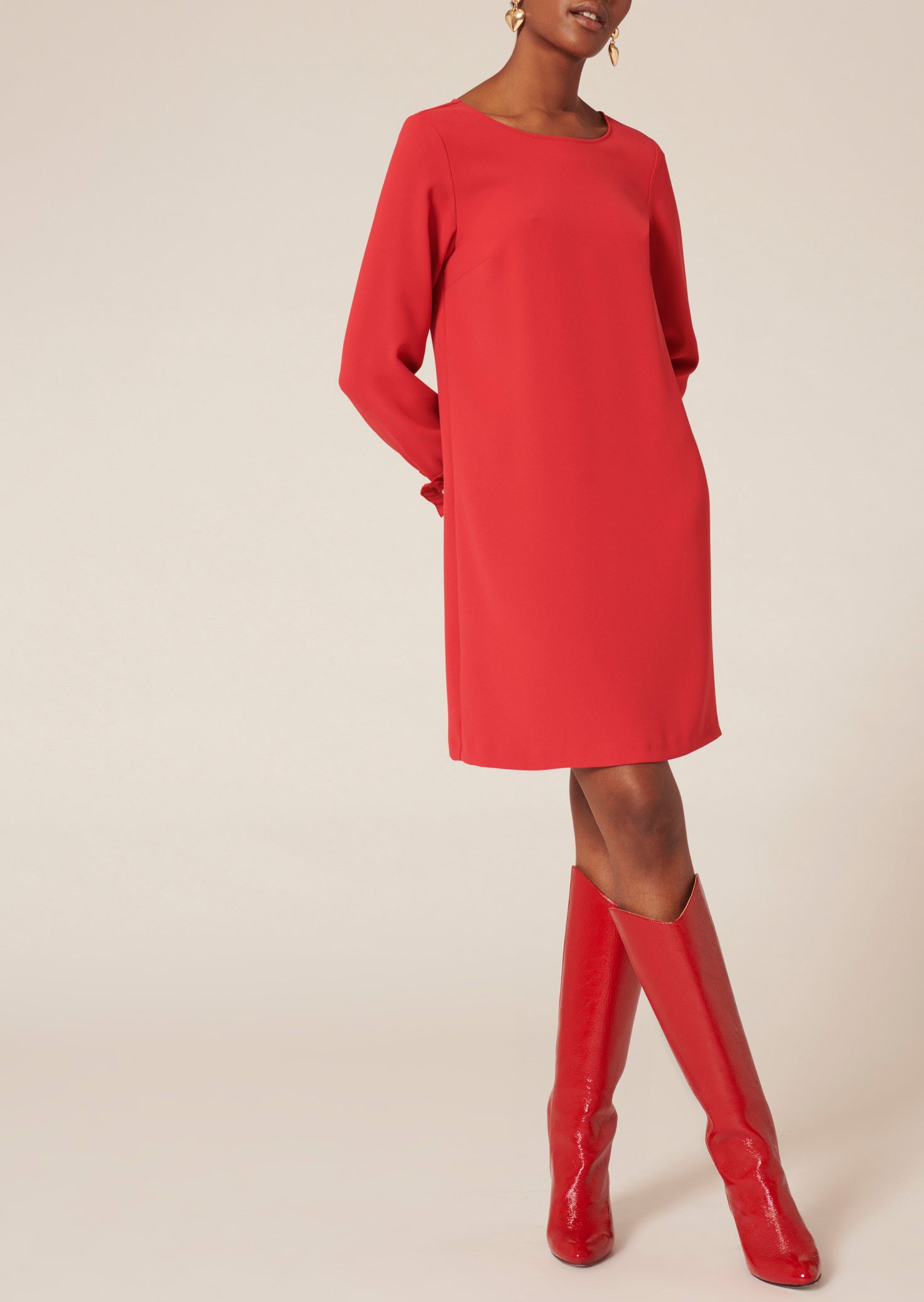 Robe Renaude rouge en crêpe Faume - seconde main