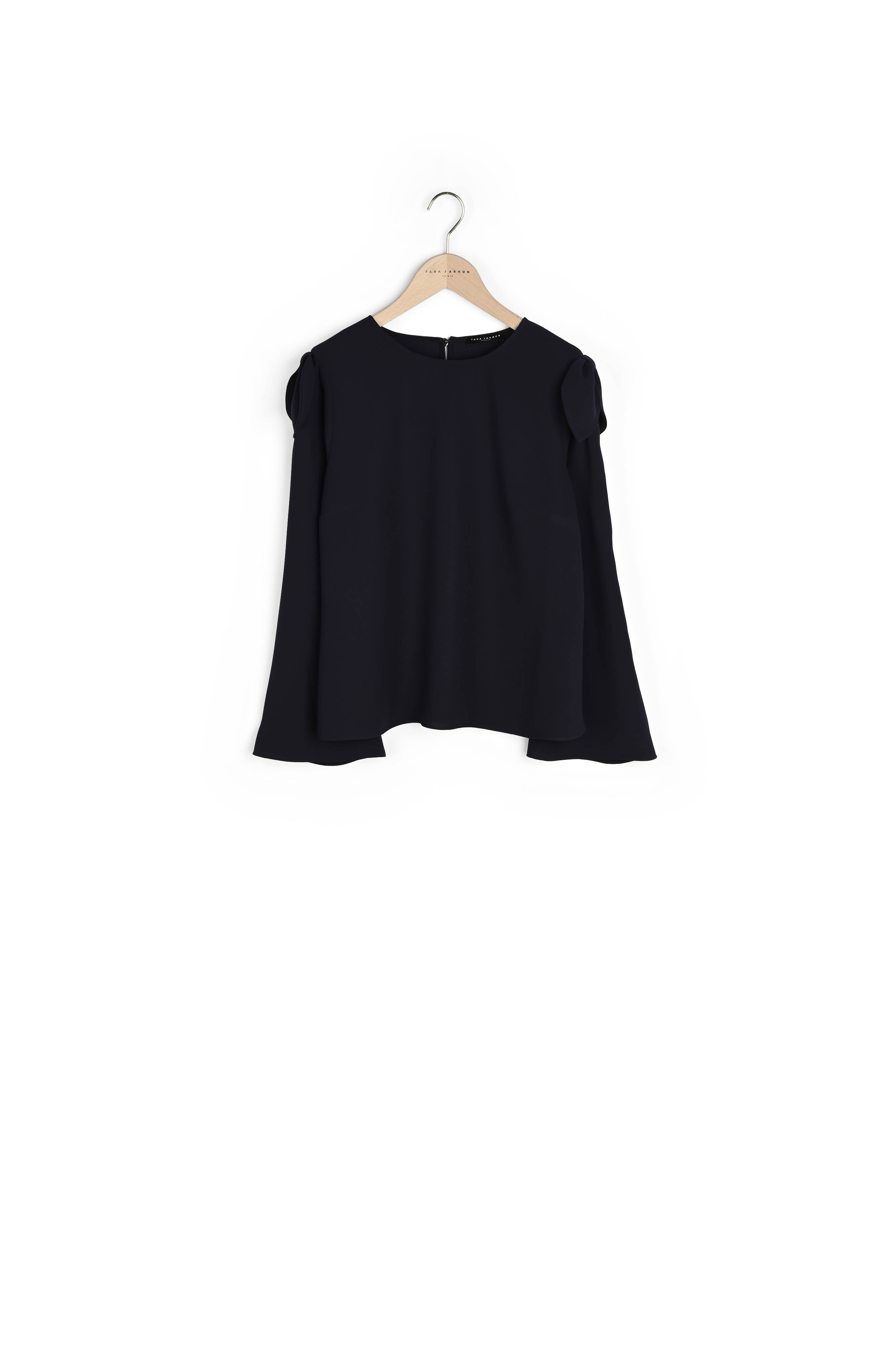 Top Tournesol bleu nuit en crêpe Faume - seconde main