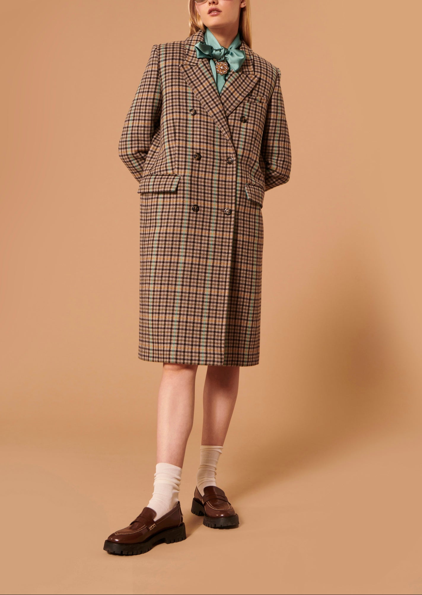 Manteau Marcus gris en tartan Faume - seconde main