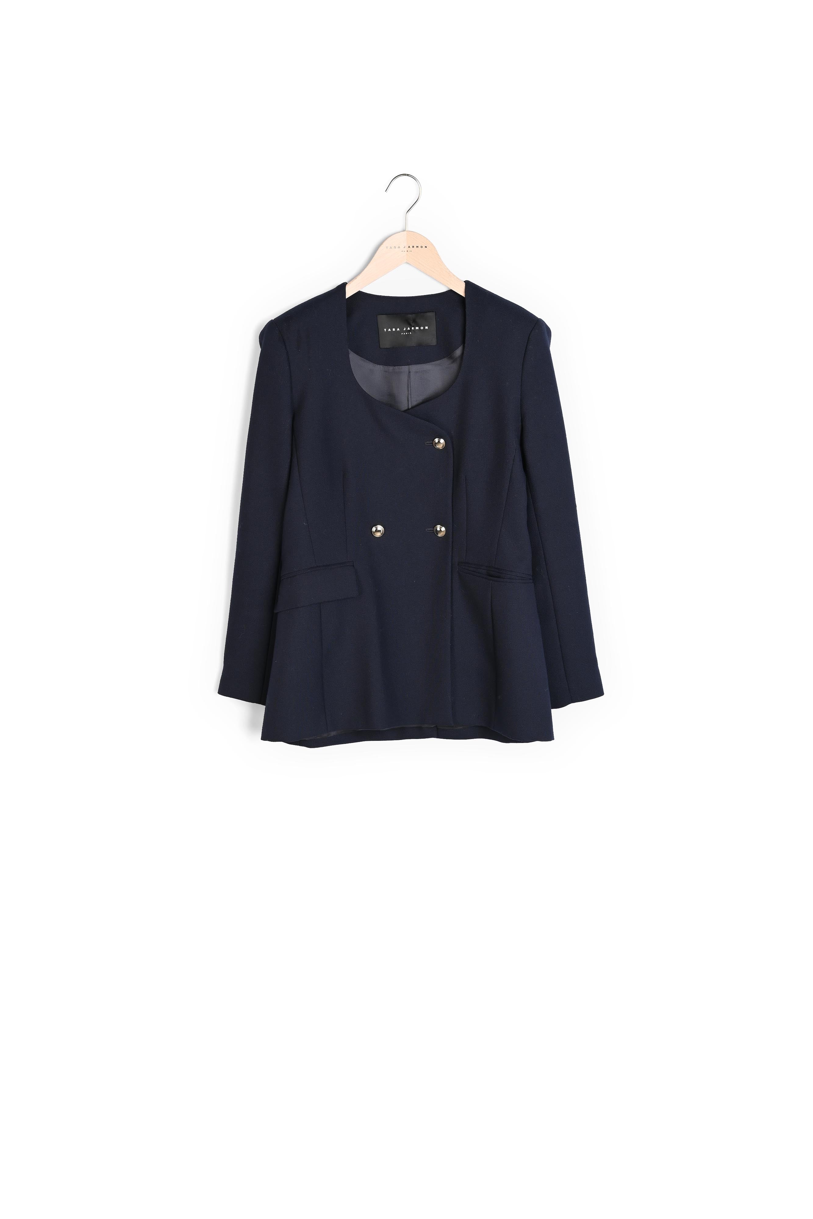 Veste Viviann bleu nuit en toile tailleur Faume - seconde main