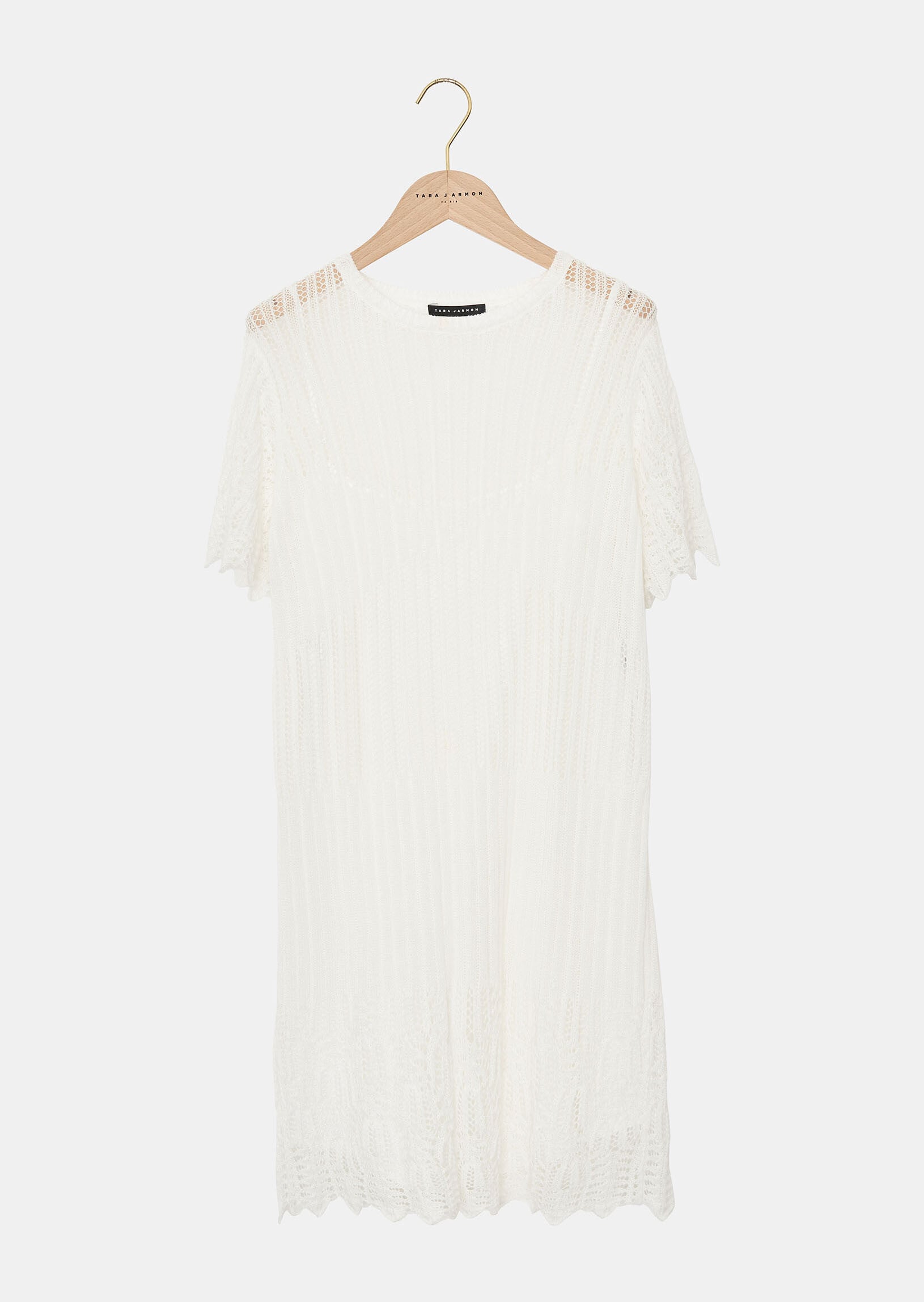 Robe Rainbow écrue en lin ajourée Faume - seconde main