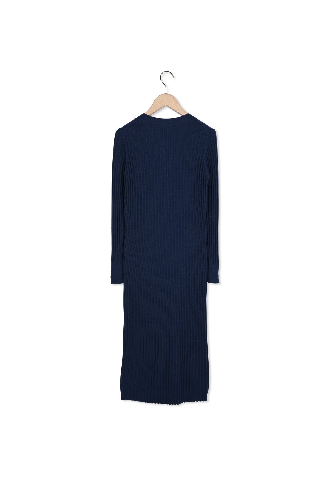 Robe Rydel bleu indigo en merinos extrafin Faume - seconde main