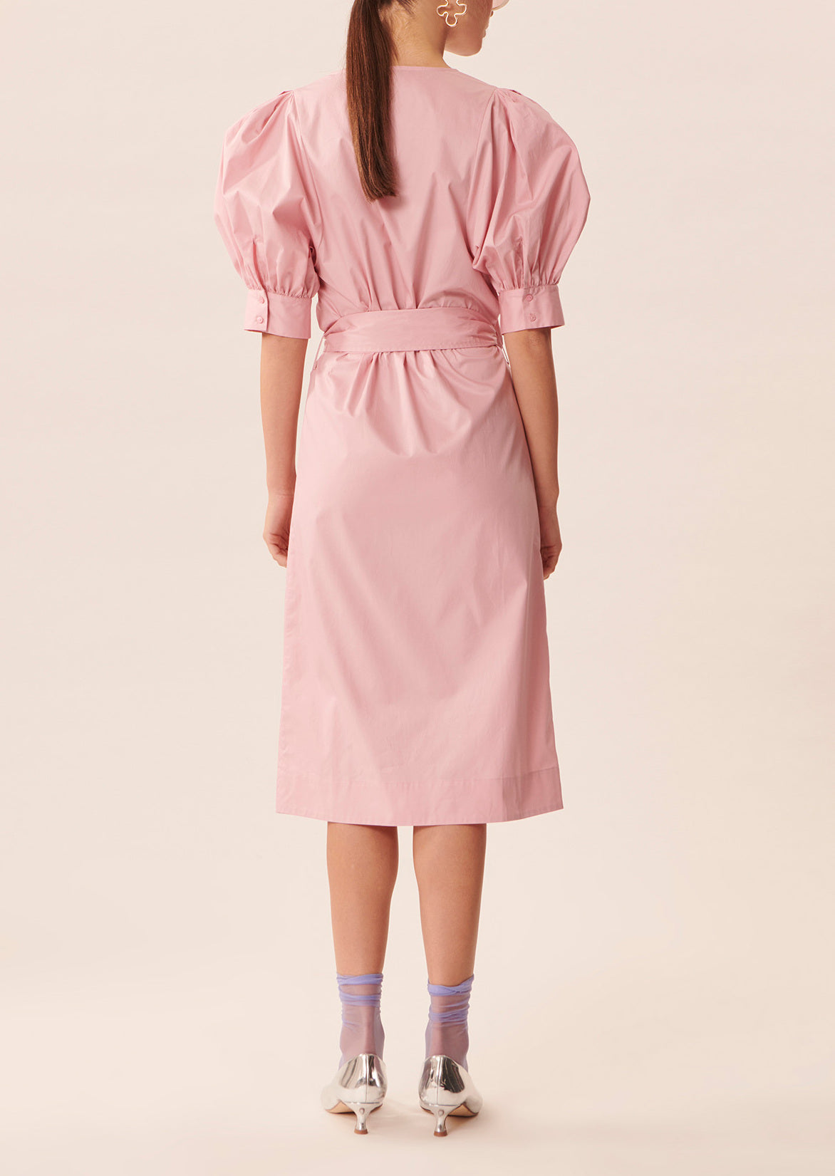 Robe Ridley vieux rose en popeline Faume - seconde main