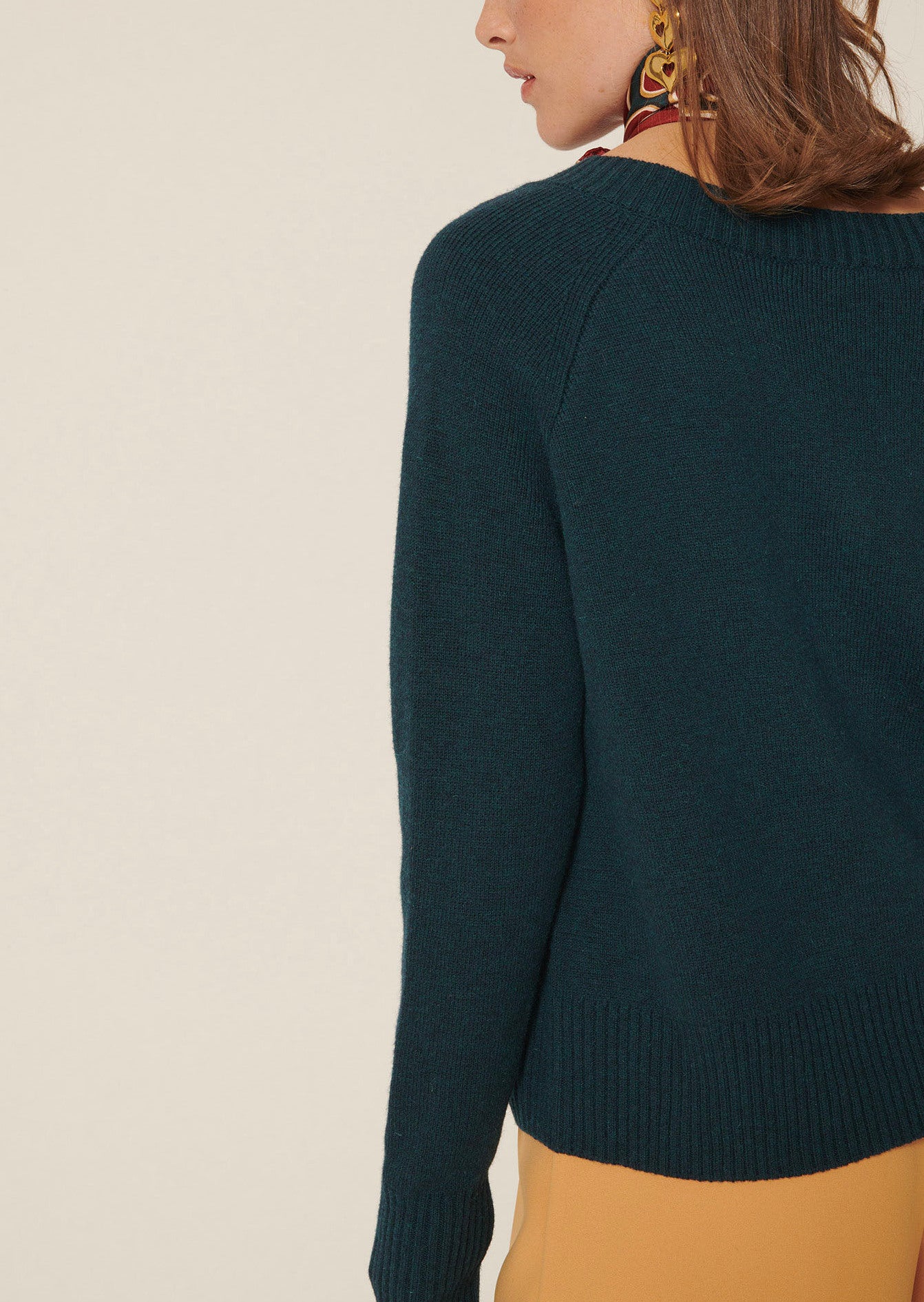 Pull Promesse bleu pétrole en laine Faume - seconde main