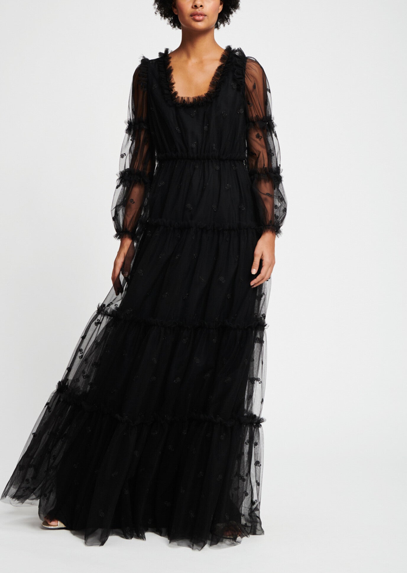 Robe de bal longue en tulle noir Faume - seconde main