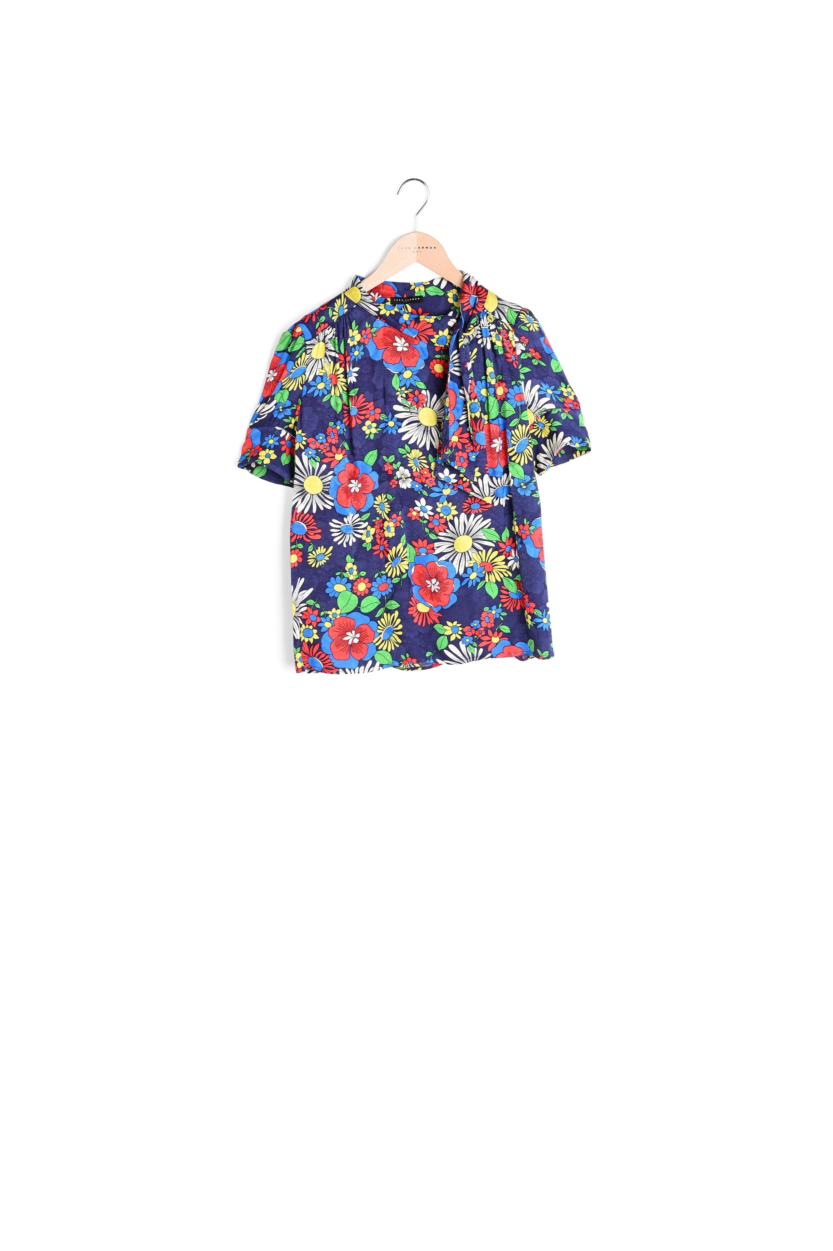 Top Tonia bleu imprimé fleurs Faume - seconde main