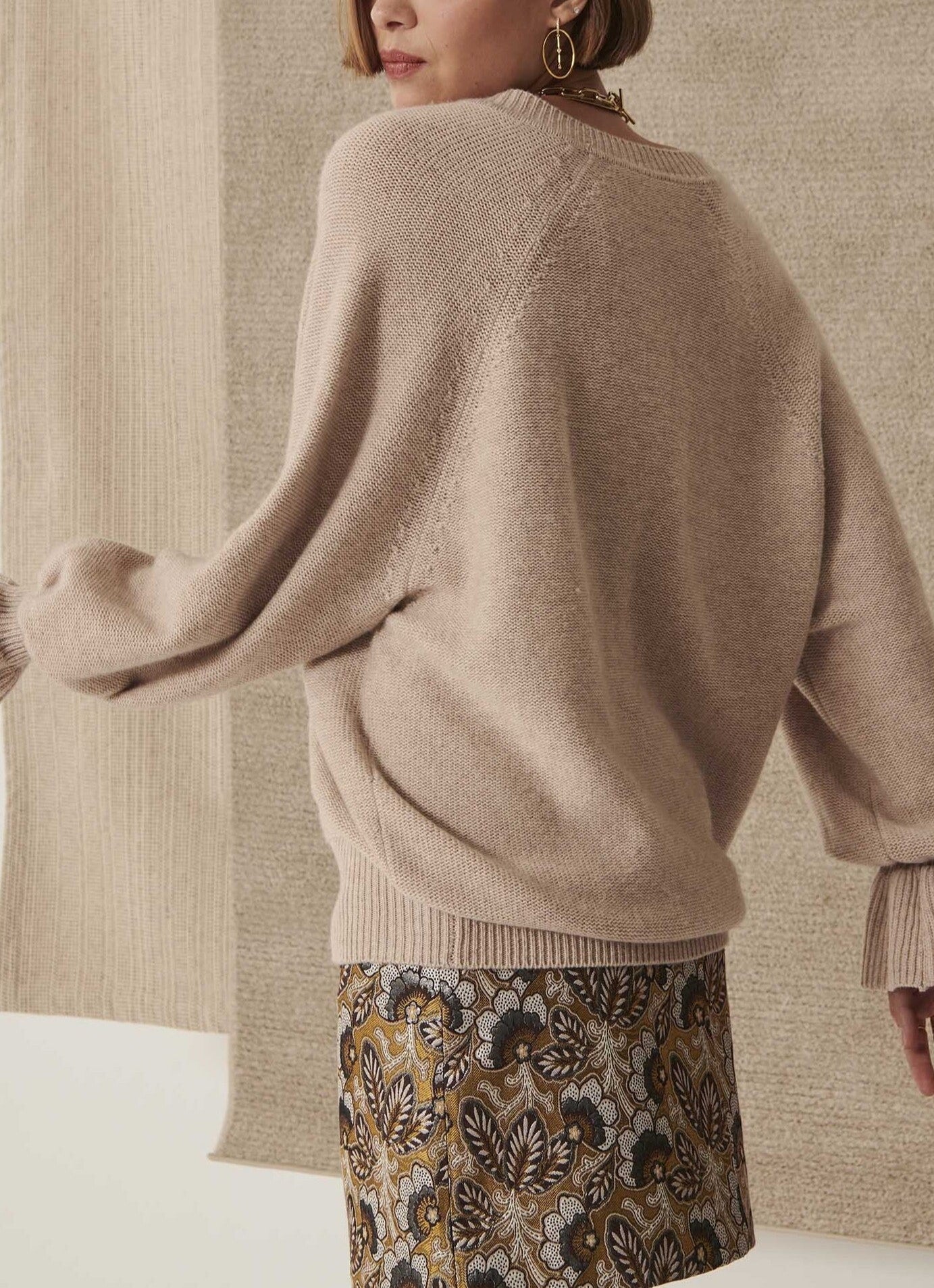 Gilet Giulia beige en merinos et cachemire Faume - seconde main