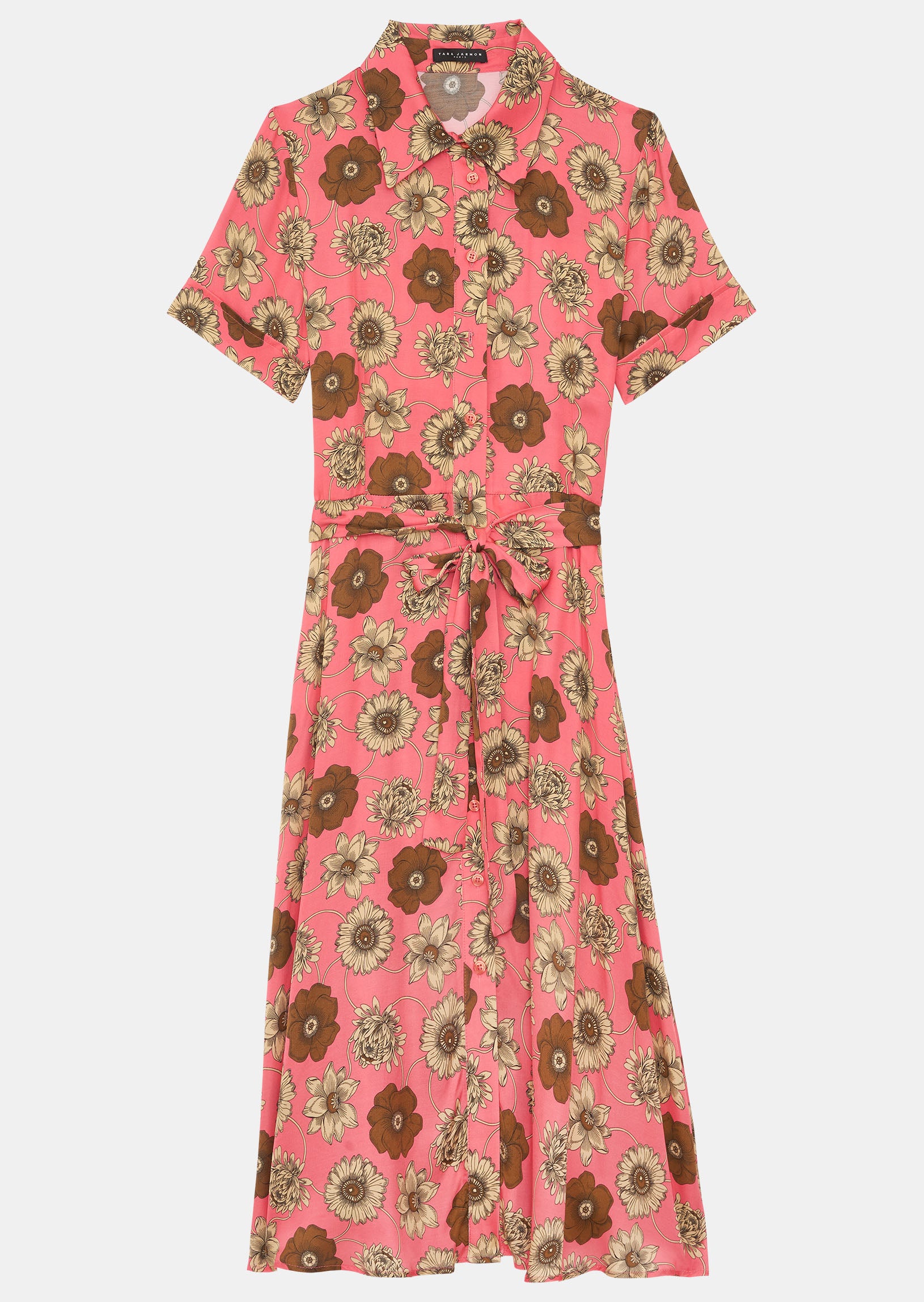 Robe Retro rose imprimé fleuri Faume - seconde main