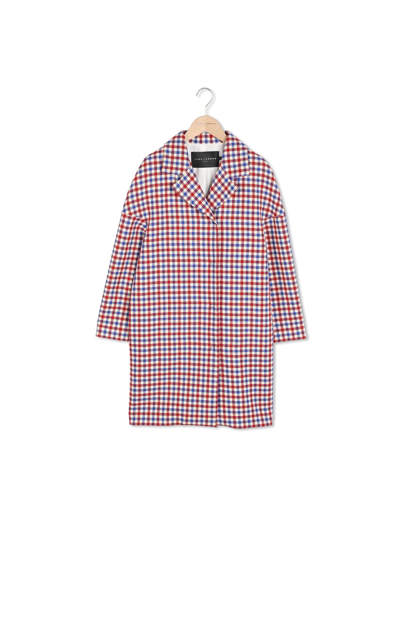 Manteau à carreaux rouges et bleus Faume - seconde main