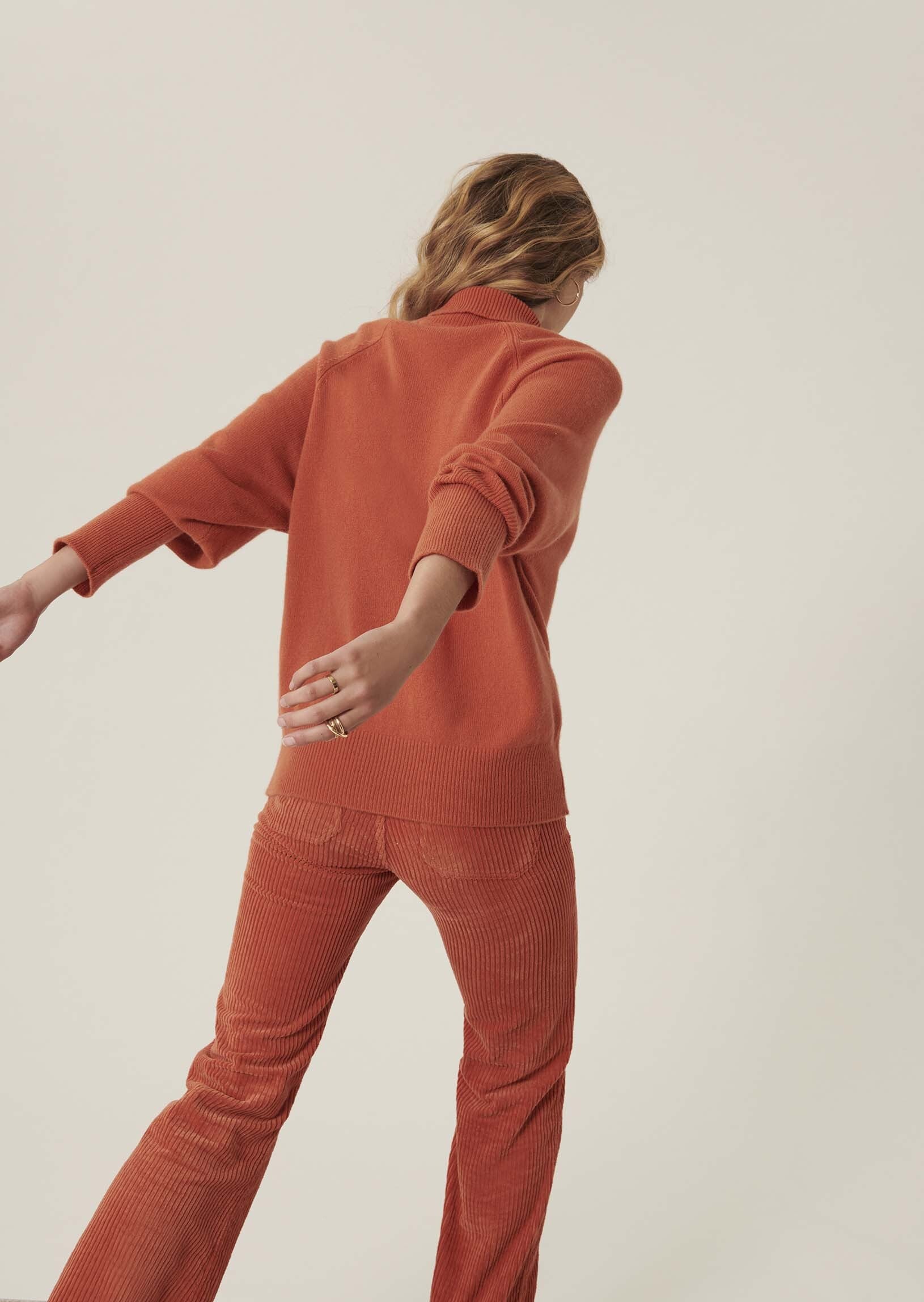 Pull Passion orange en maille identitaire Faume - seconde main