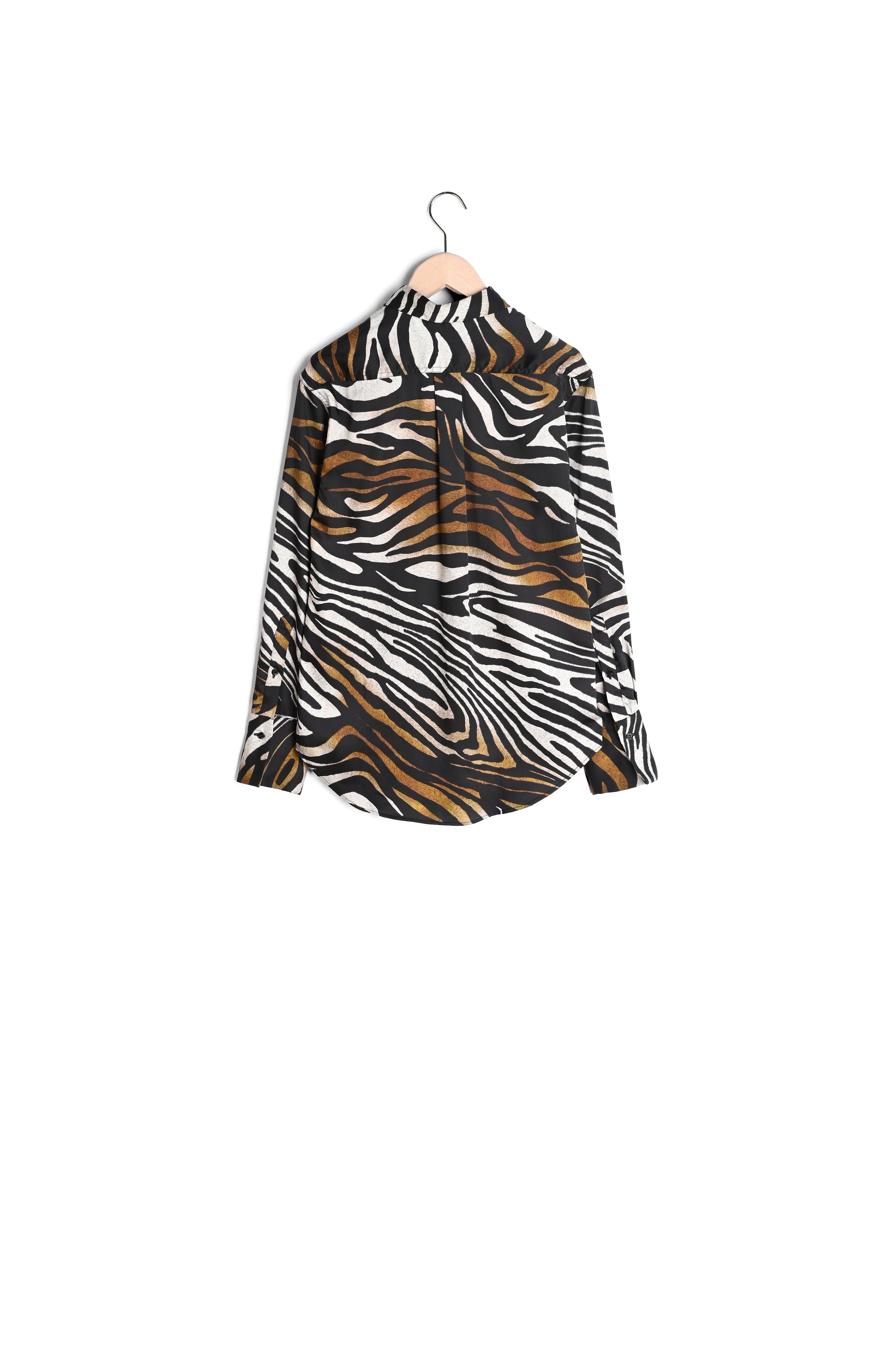 Chemise Taz noire imprimé zèbre en viscose Faume - seconde main