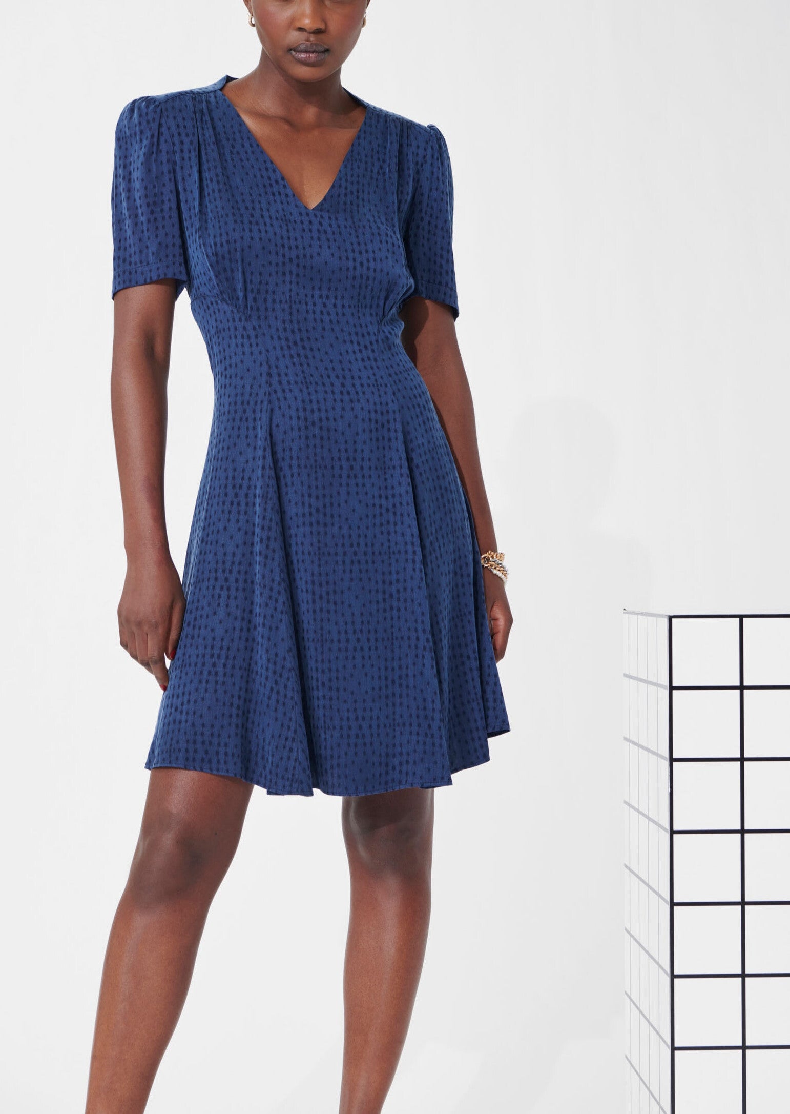 Robe Rock marine en jacquard Faume - seconde main