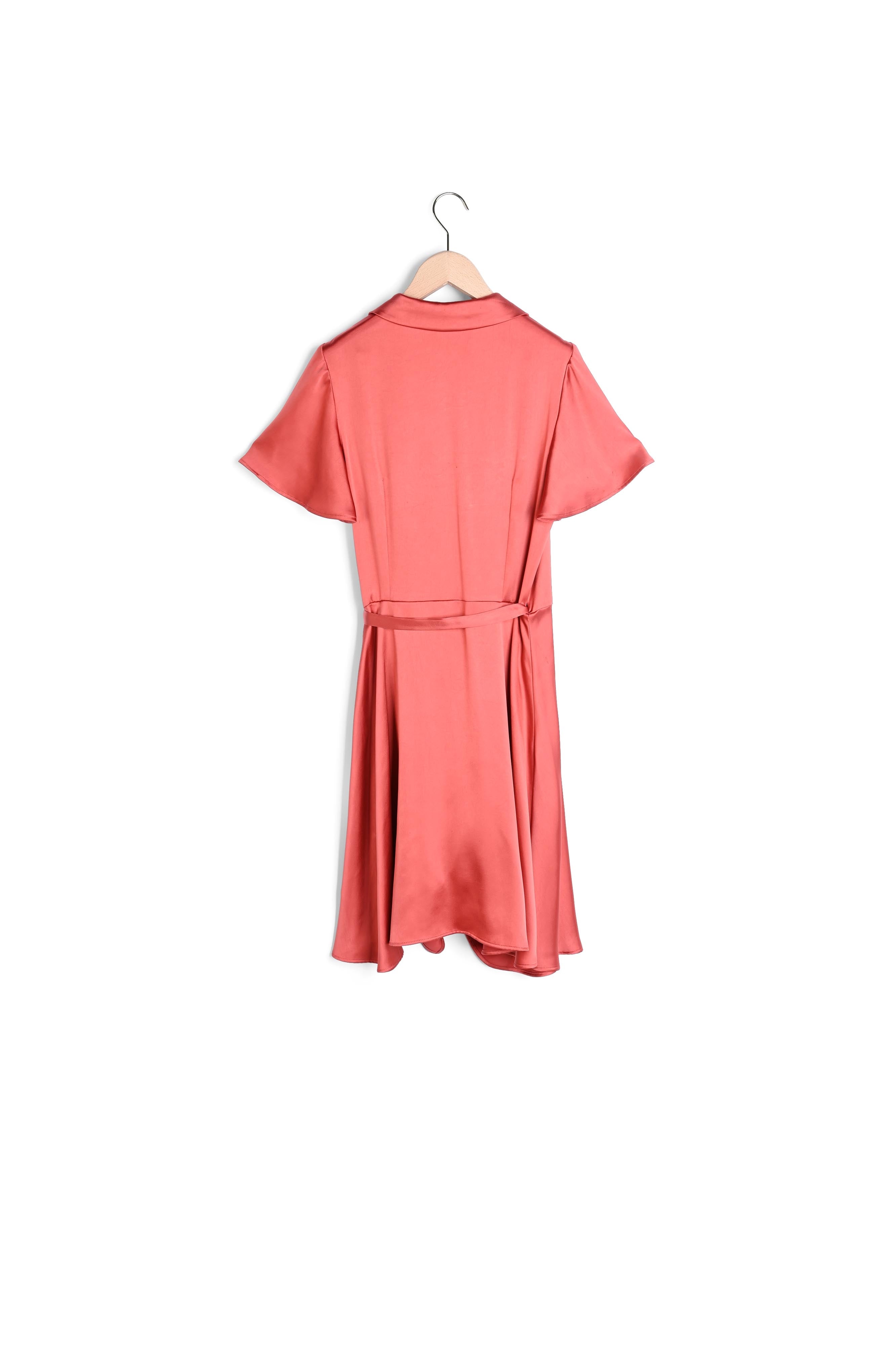Robe Rybasi bois de rose en satin Faume - seconde main